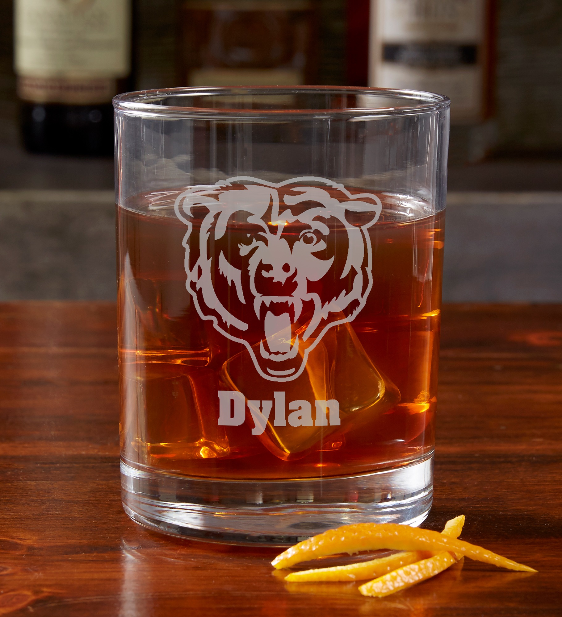 NFL Chicago Bears Engraved Old Fashioned Whiskey Glasses