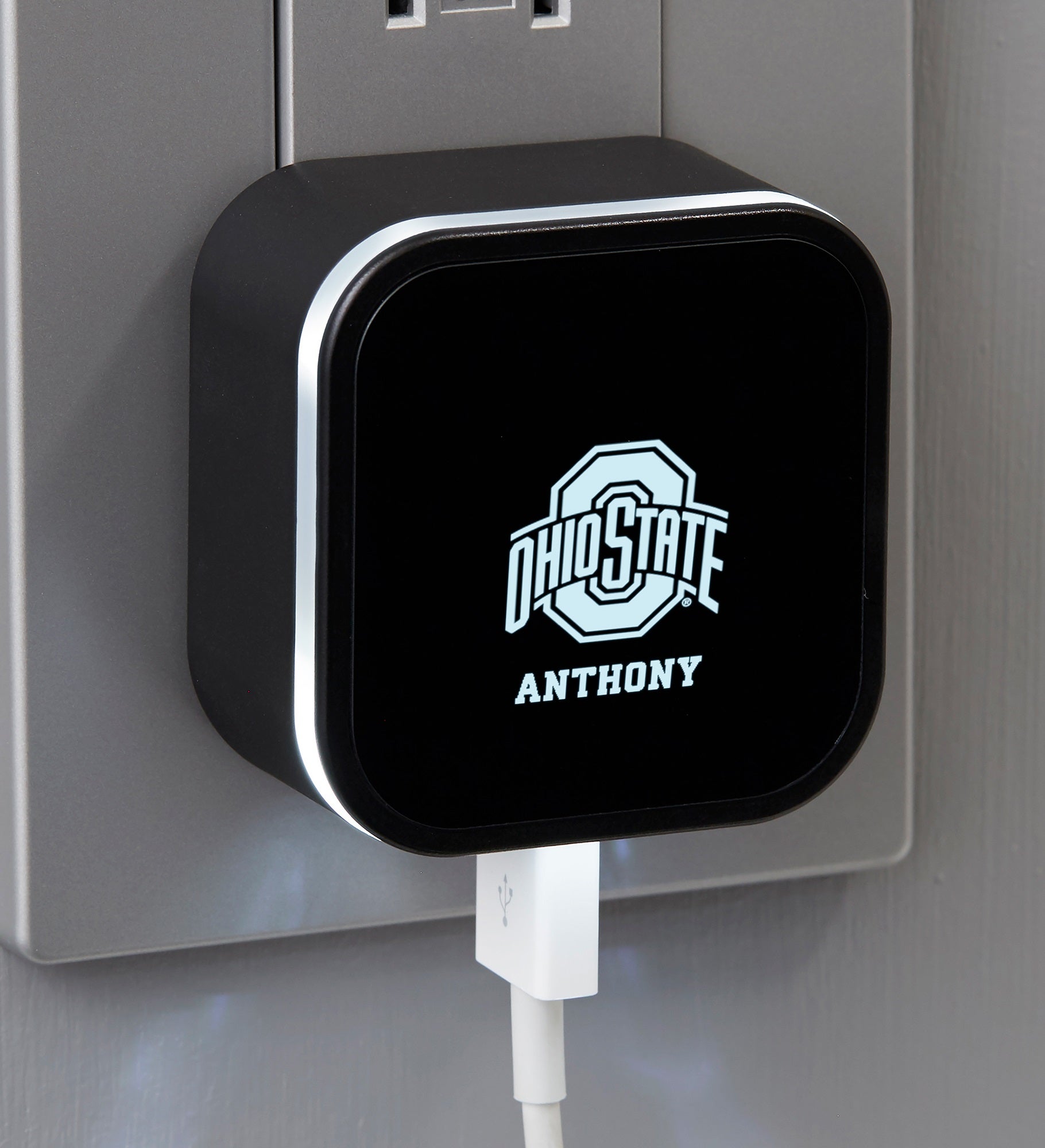NCAA Ohio State Buckeyes Personalized LED Triple Port USB