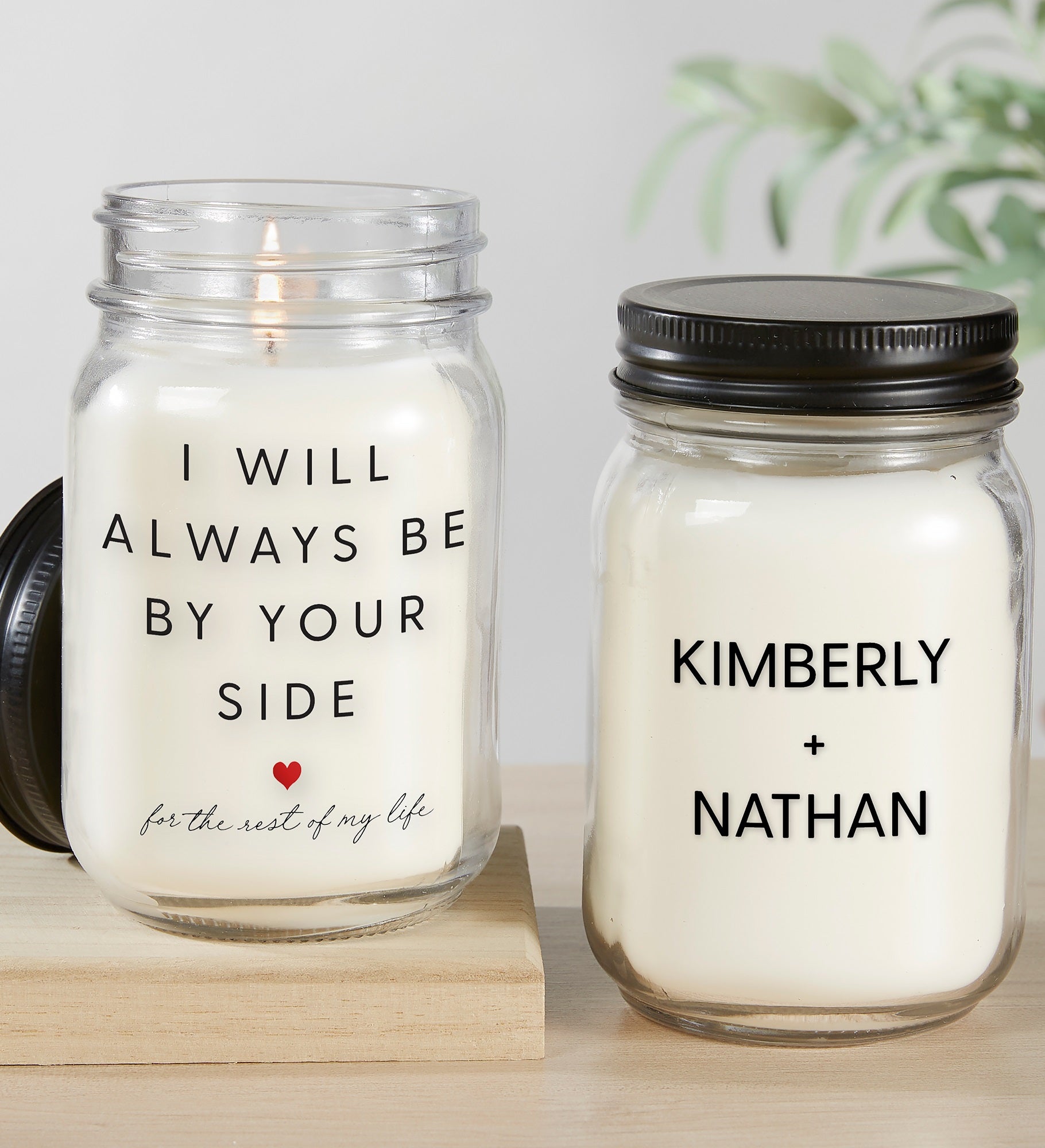 By Your Side Personalized Farmhouse Candle Jar
