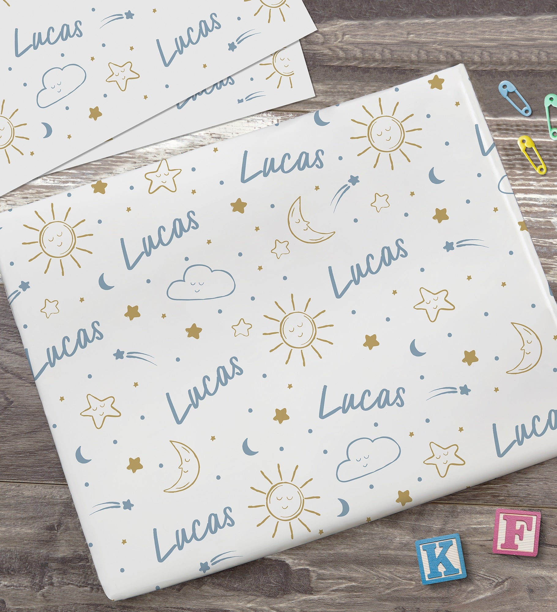 Baby Celestial Personalized Wrapping Paper