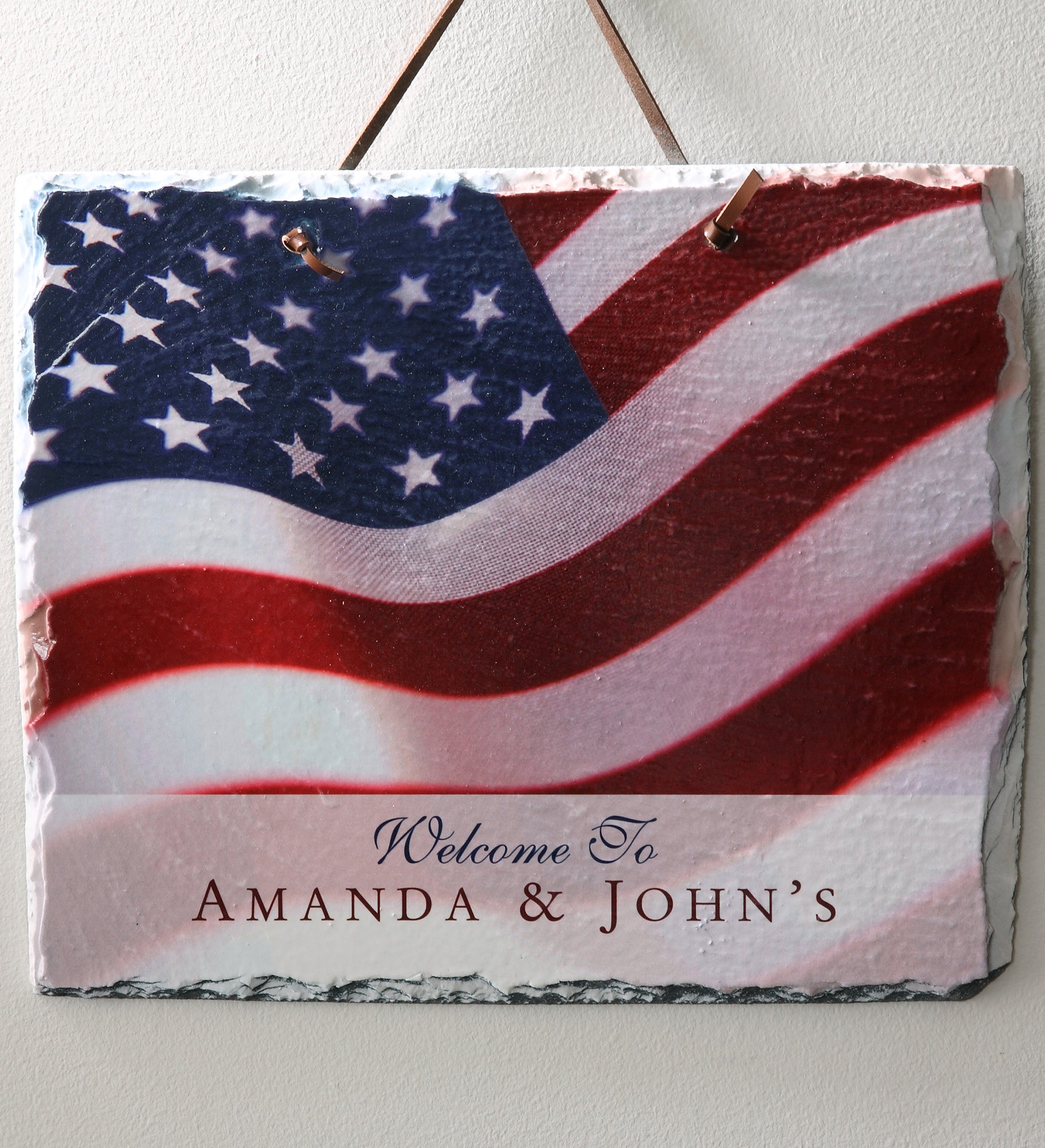 Stars & Stripes Personalized Slate Plaque