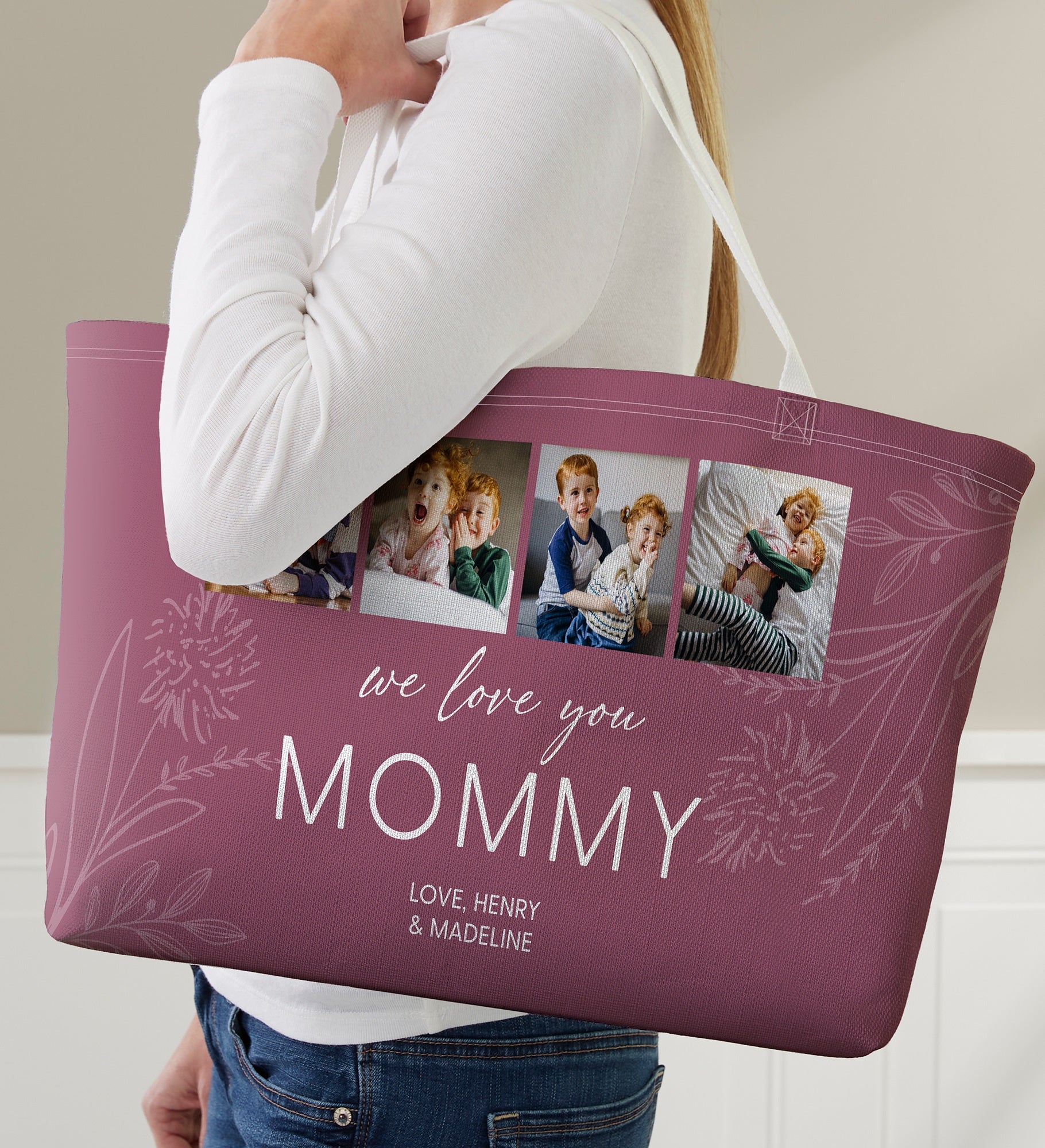 Her Memories Photo Collage Personalized Tote Bag