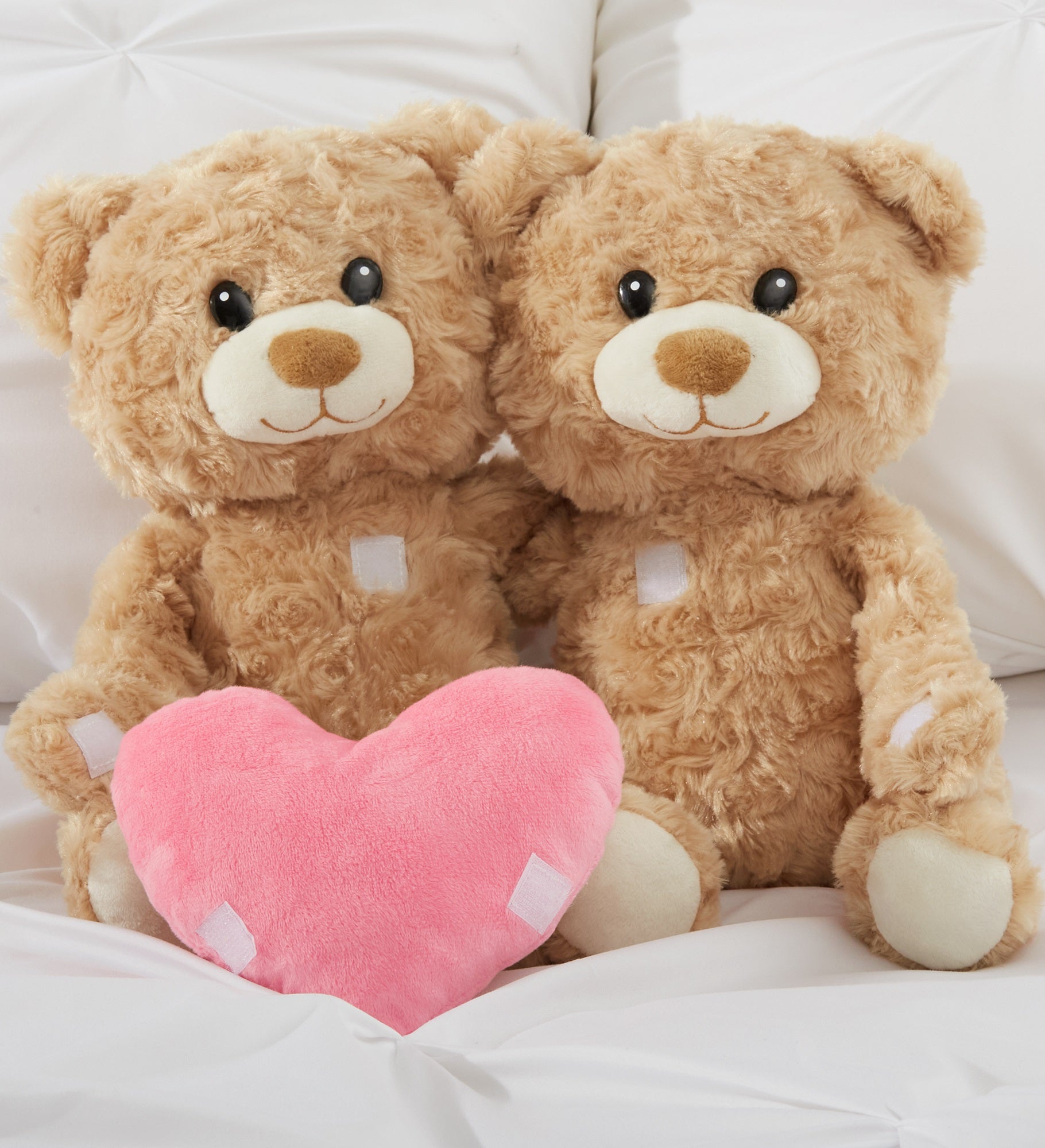 Romantic Personalized Hugging Bears with Pink Heart
