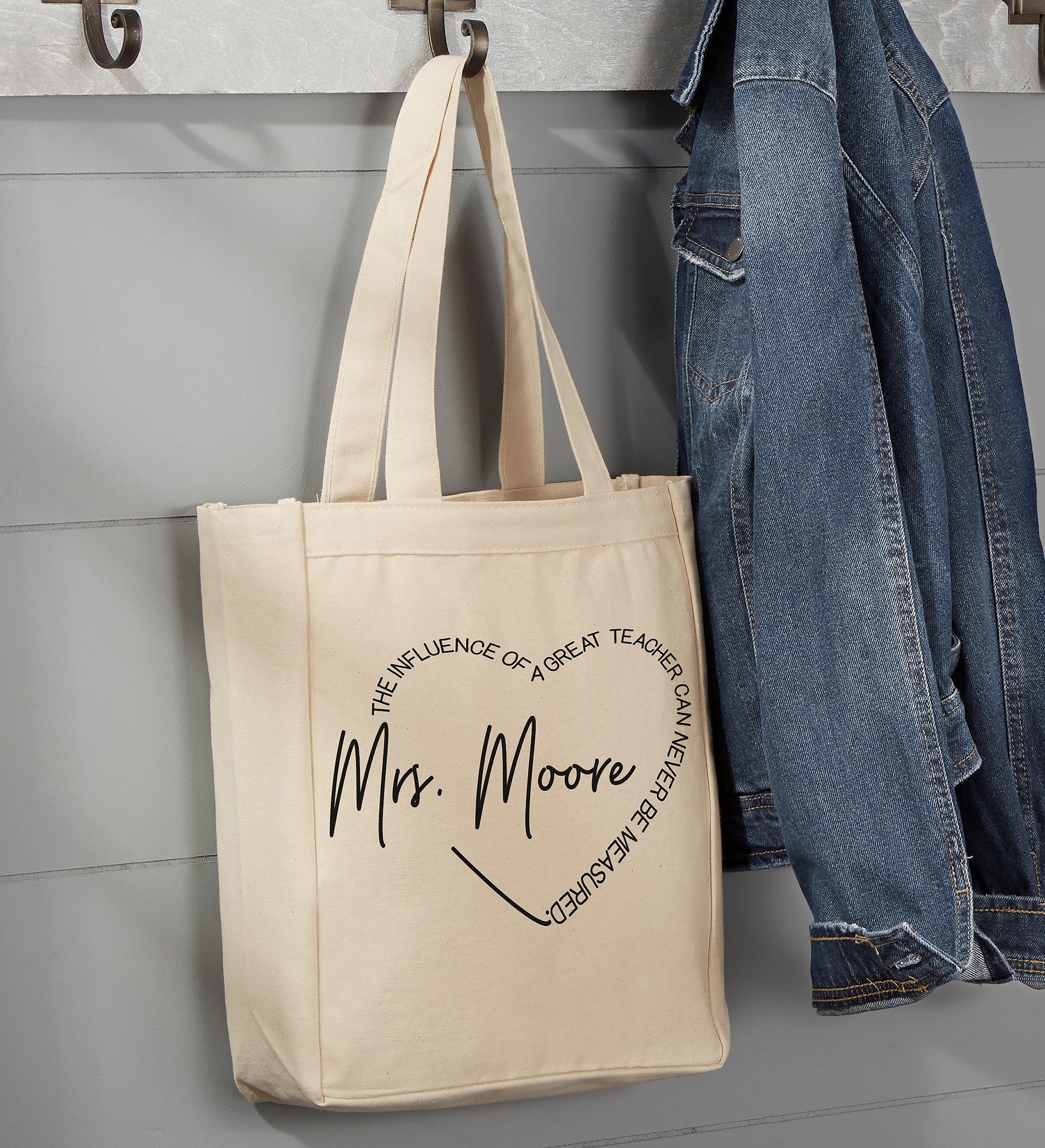 A Great Teacher Personalized Canvas Tote Bags
