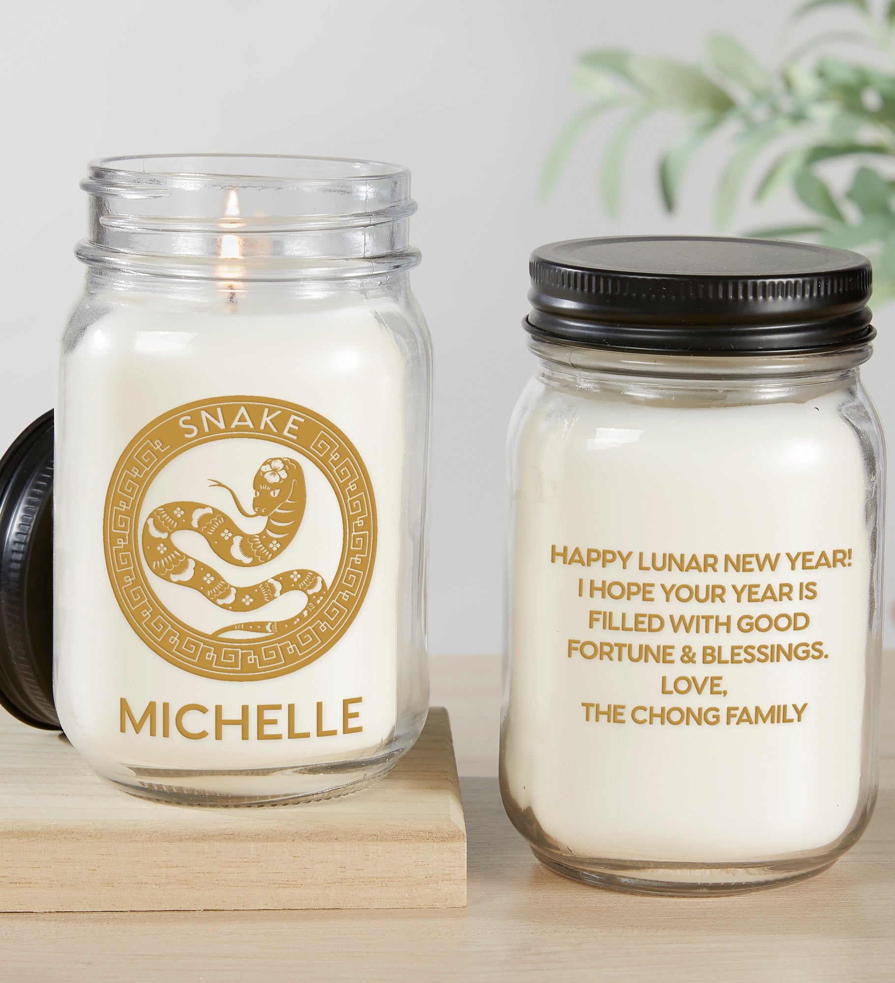 Lunar New Year Personalized Farmhouse Candle Jar
