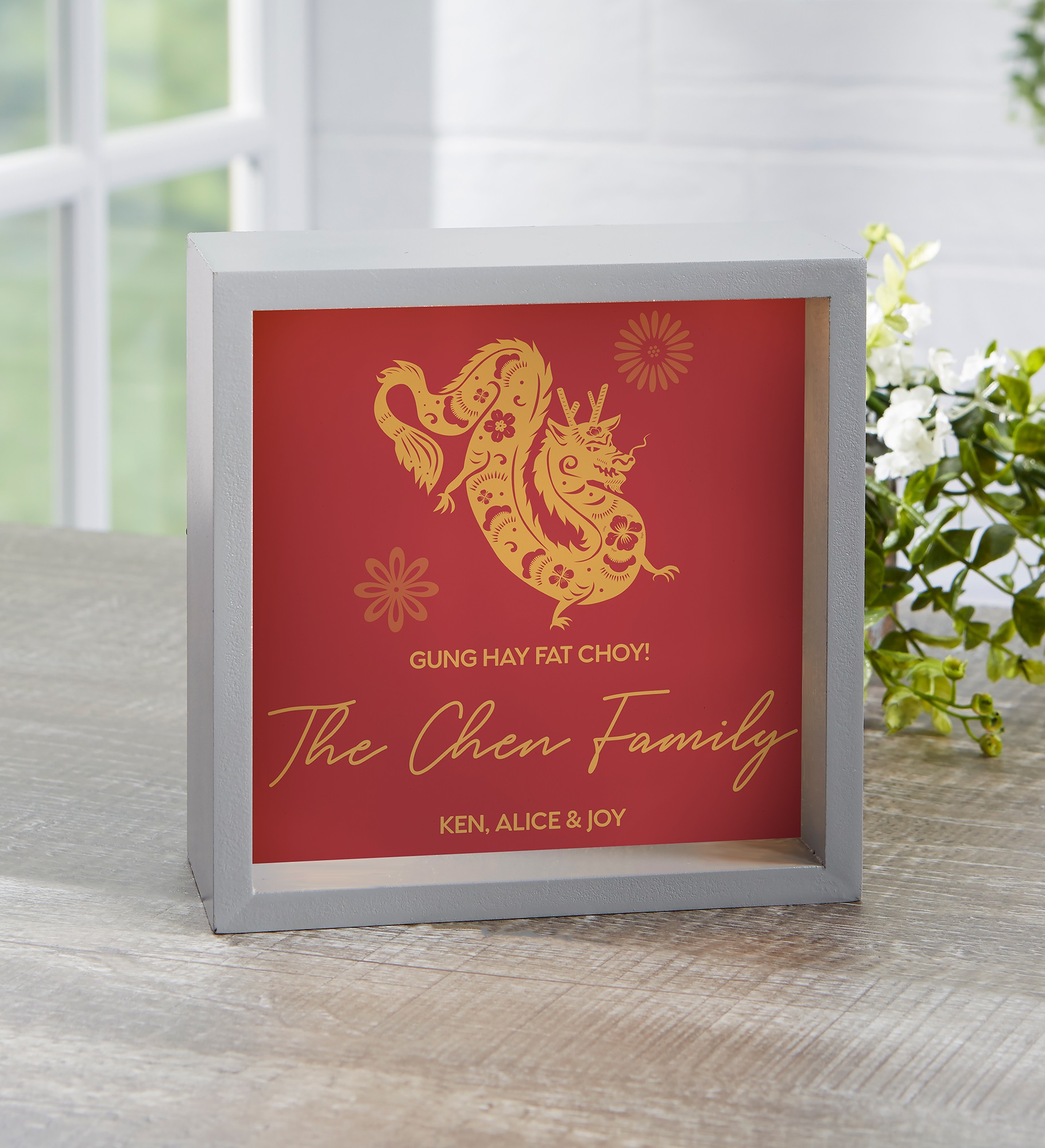 Lunar New Year Personalized LED Light Shadow Box