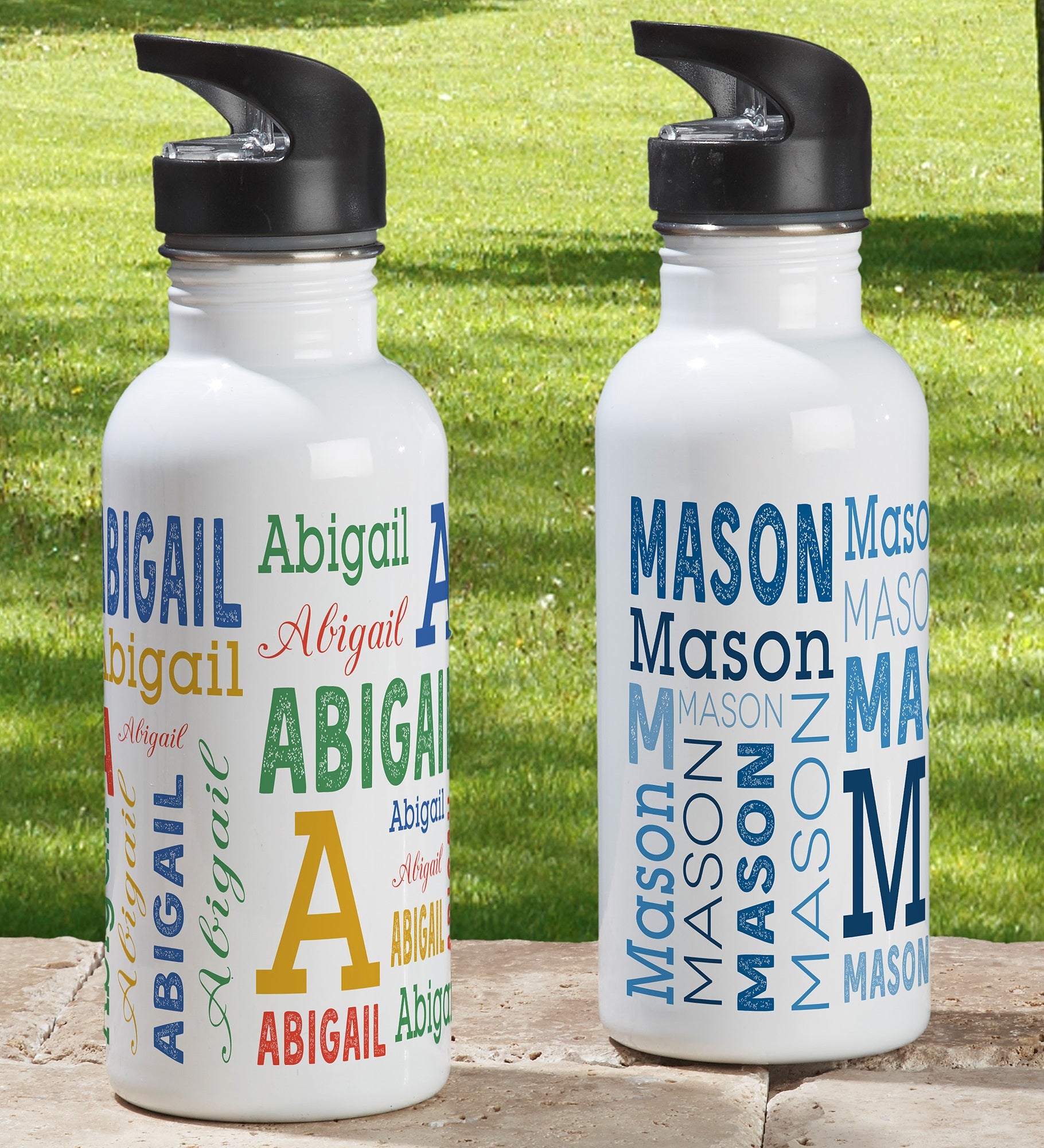 Trendy Repeating Name Personalized 20 oz. Water Bottle