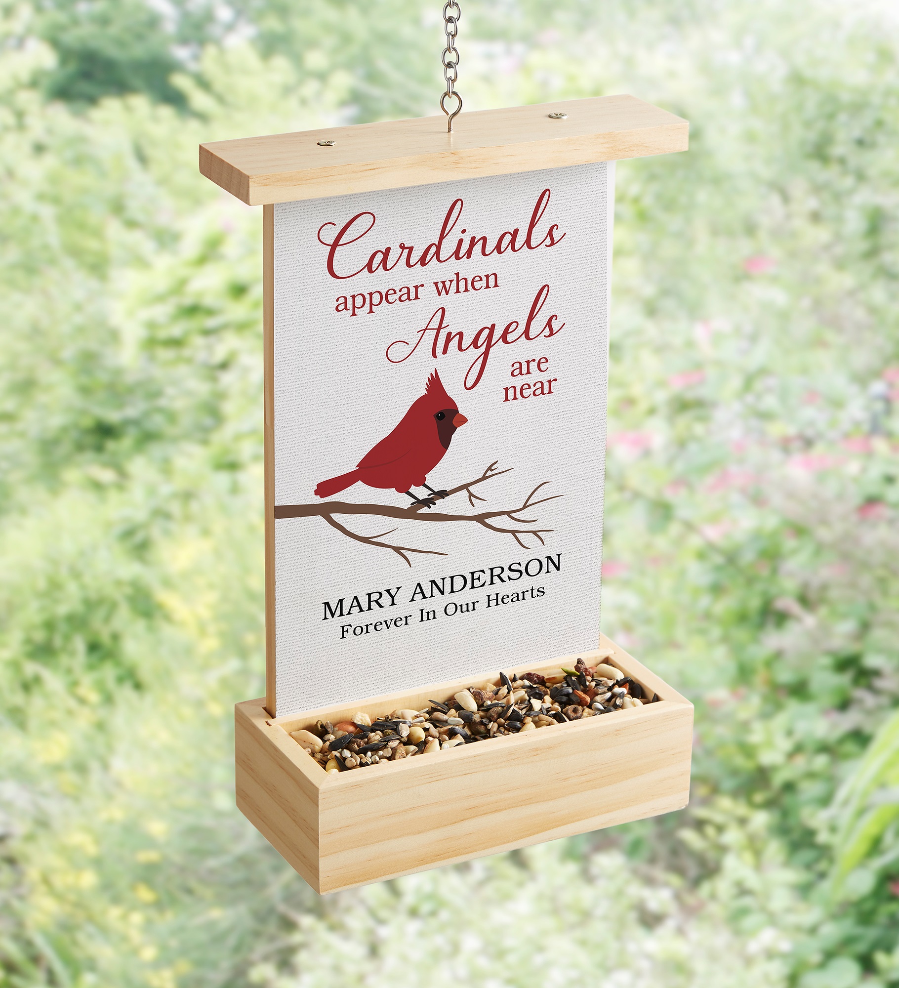 Cardinal Memorial Personalized Bird Feeder