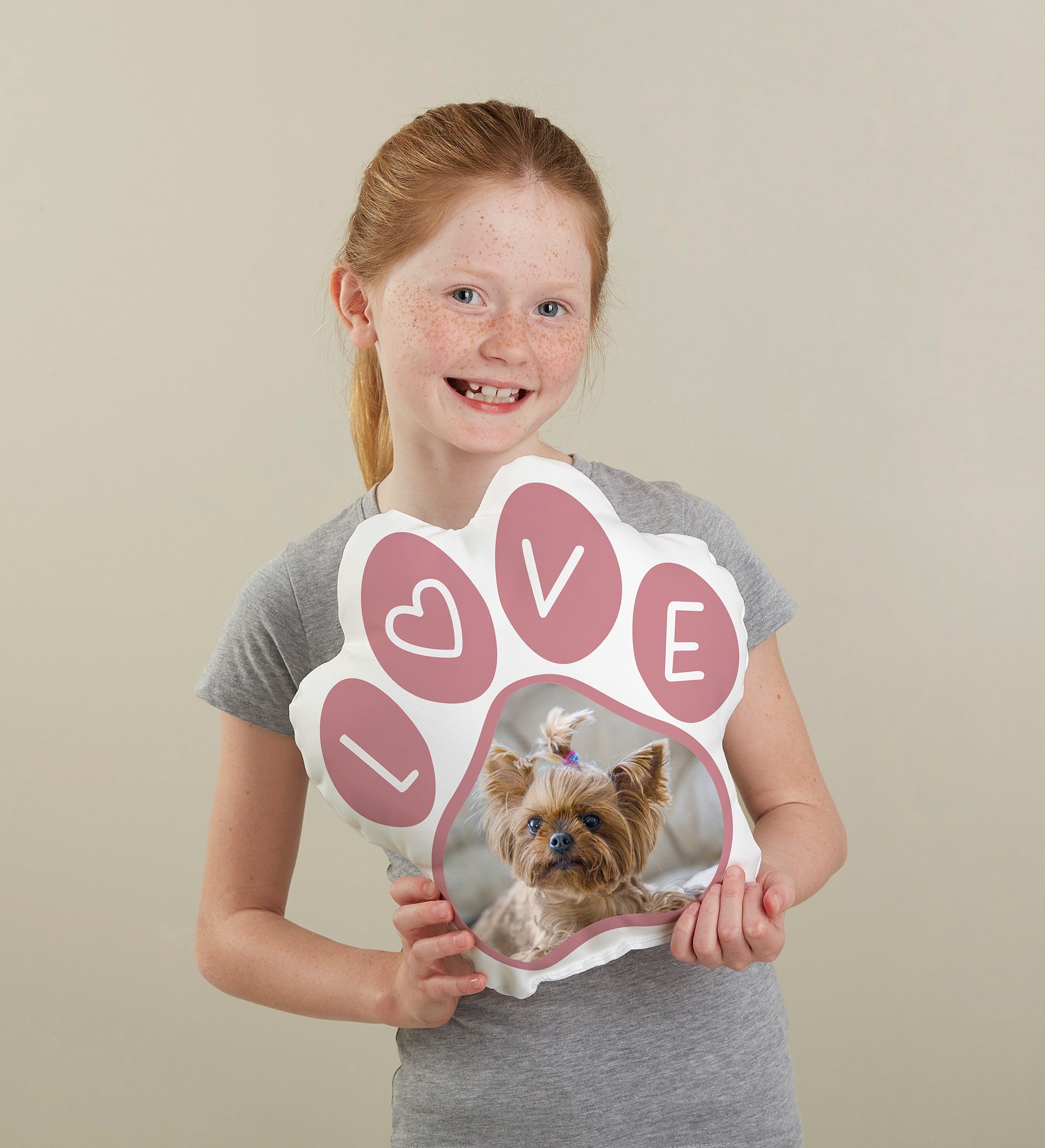 Pet Paw Personalized Photo Throw Pillow