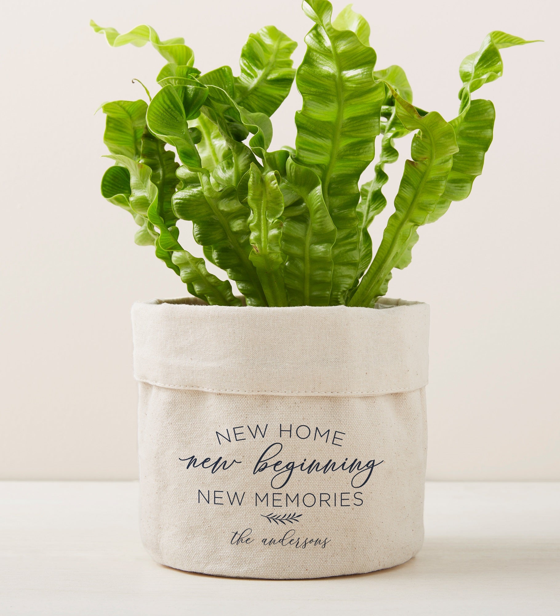 New Home, New Memories Personalized Canvas Flower Planter