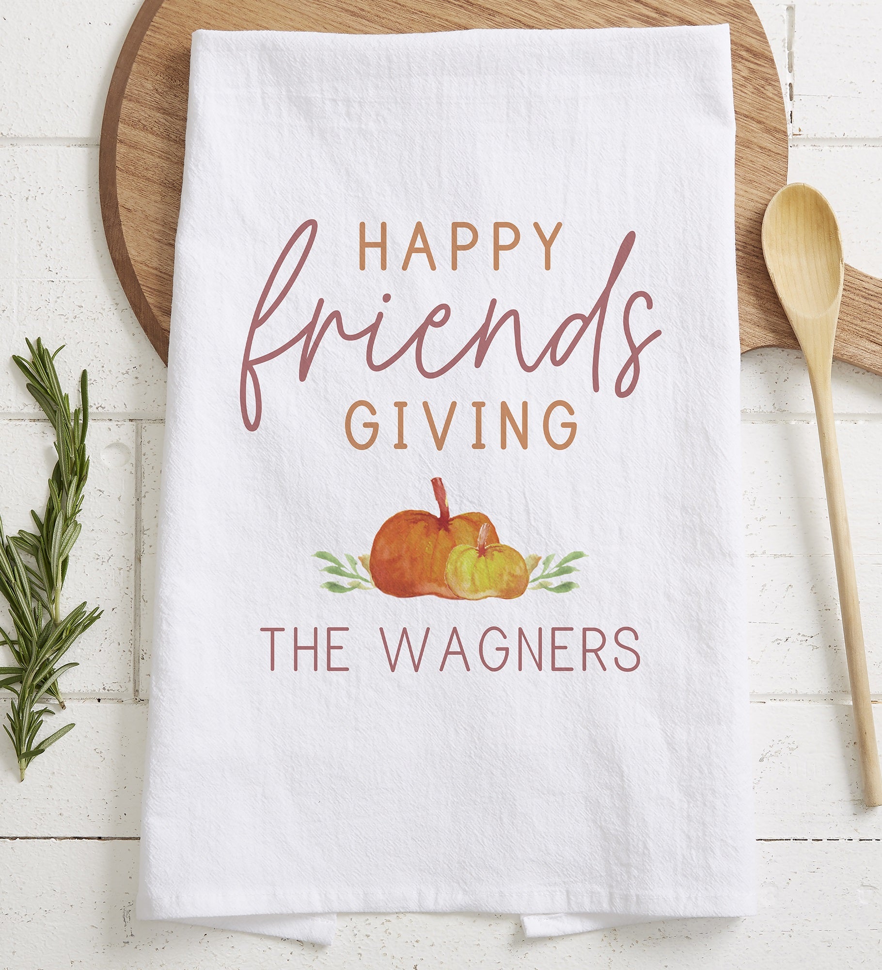 Friendsgiving Personalized Tea Towel