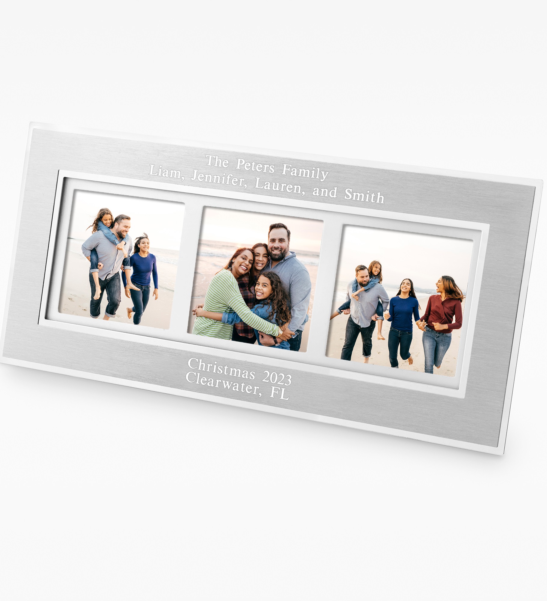 Engraved Family Flat Iron Multi Picture Frame