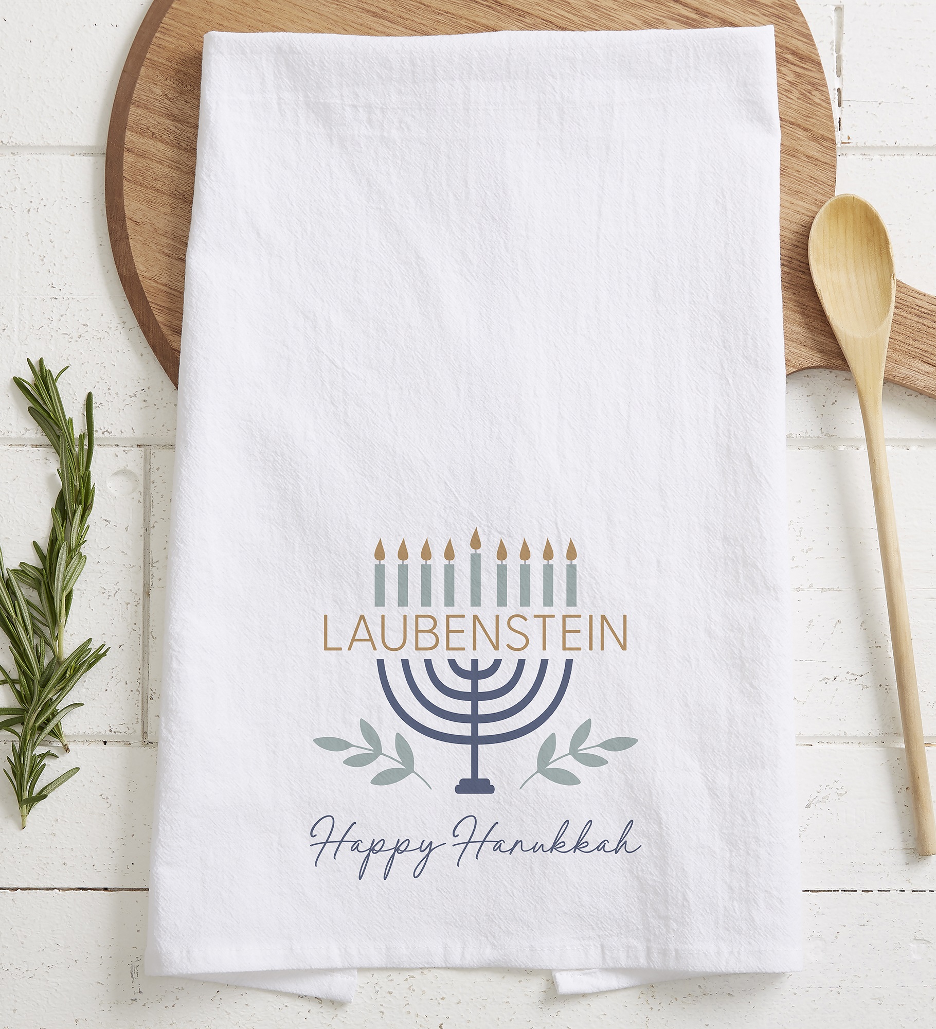 Spirit of Hanukkah Personalized Tea Towel