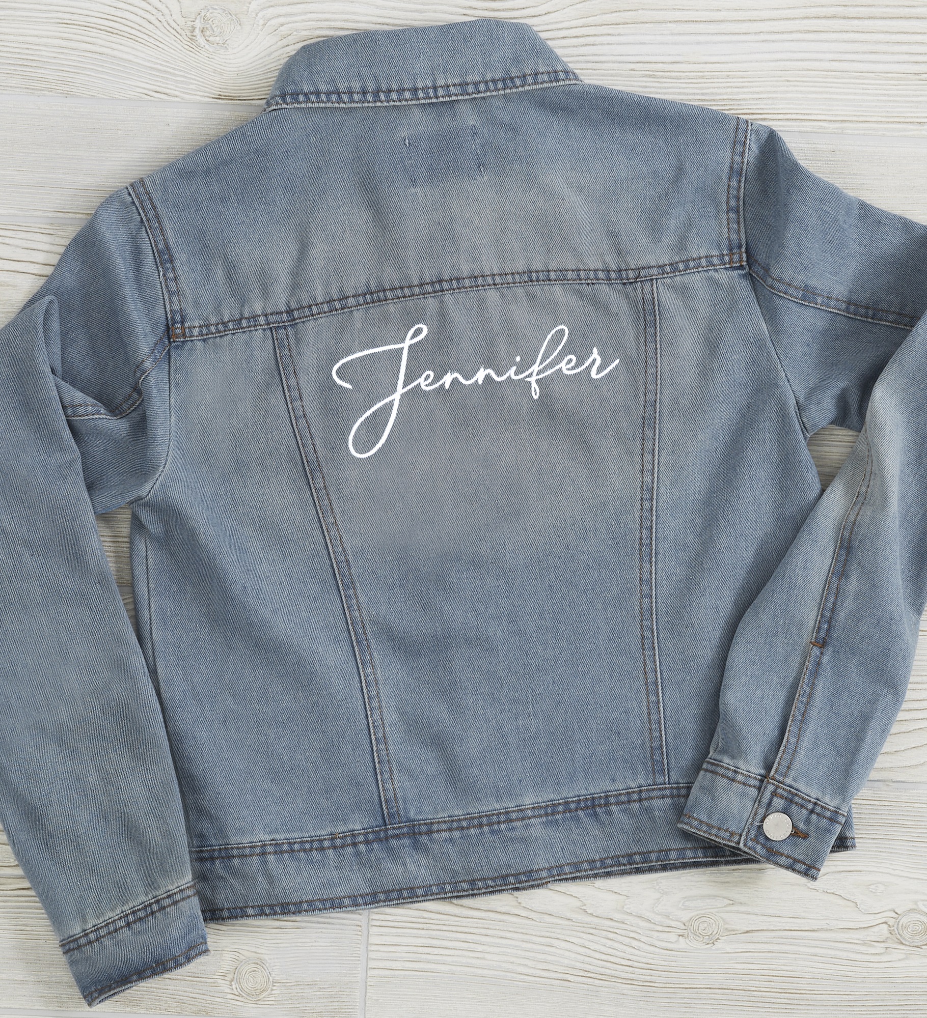 Classic Name Embroidered Jean Jacket