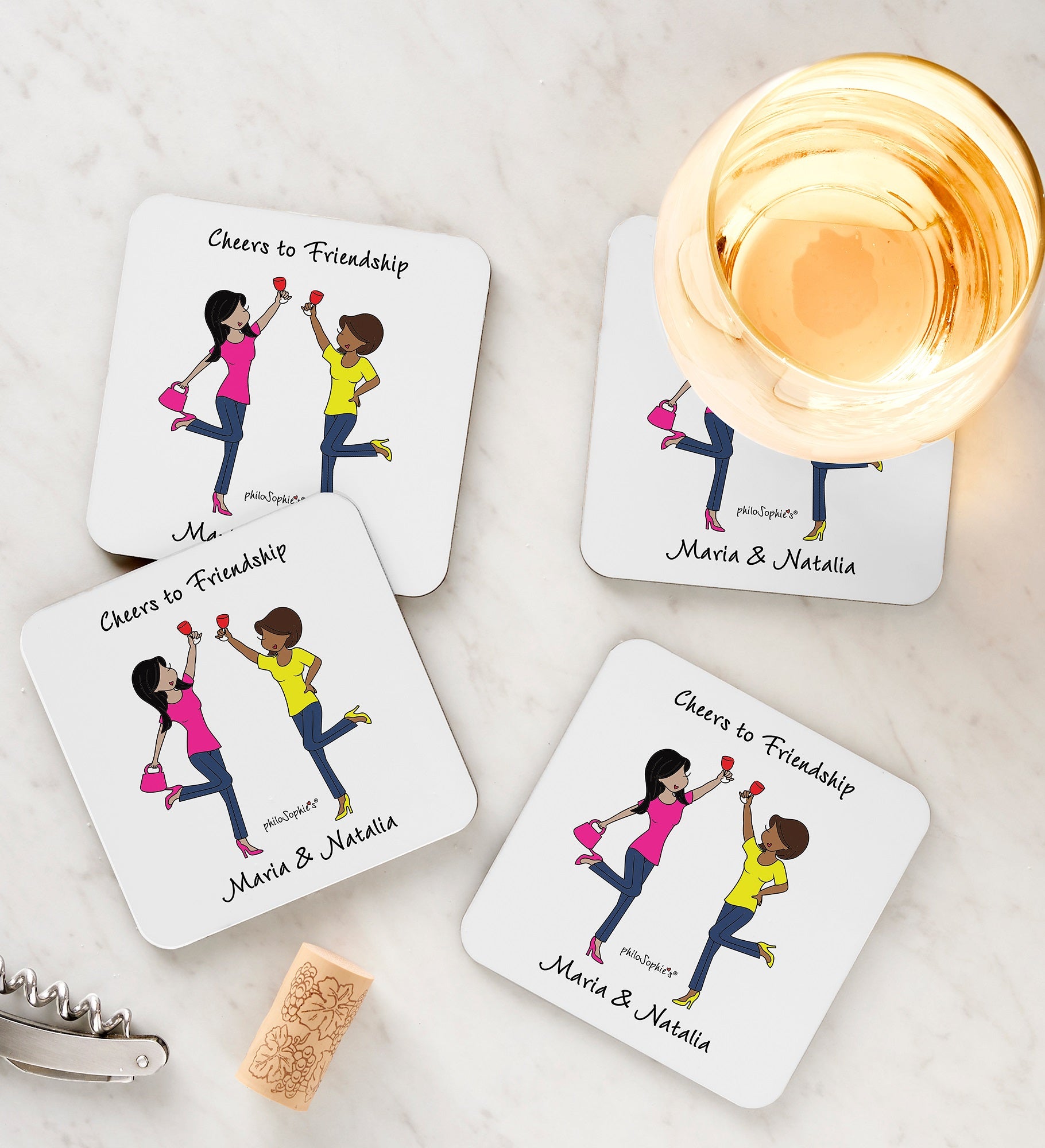 Cheers to Friendship philoSophie's® Personalized Coaster