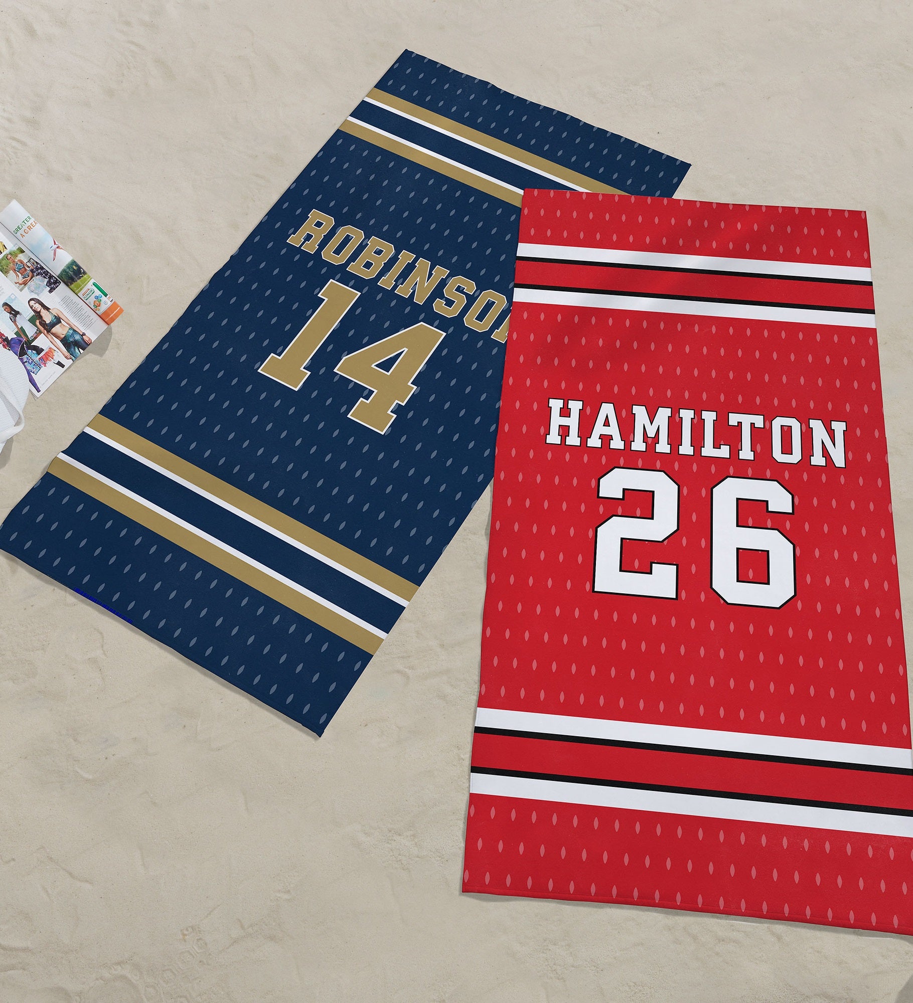 Sports Jersey Personalized Beach Towel