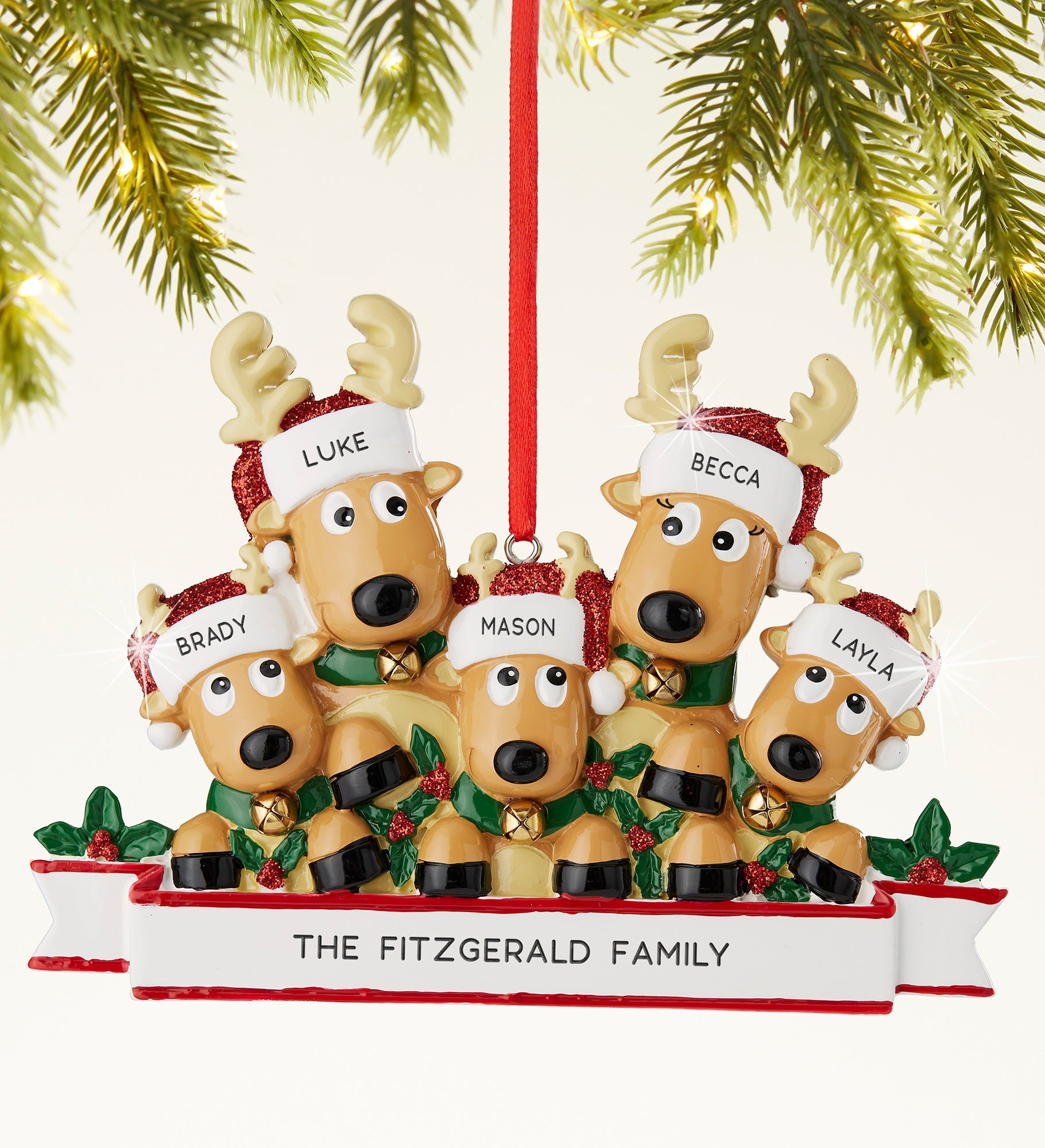 Reindeer Family Personalized Ornament