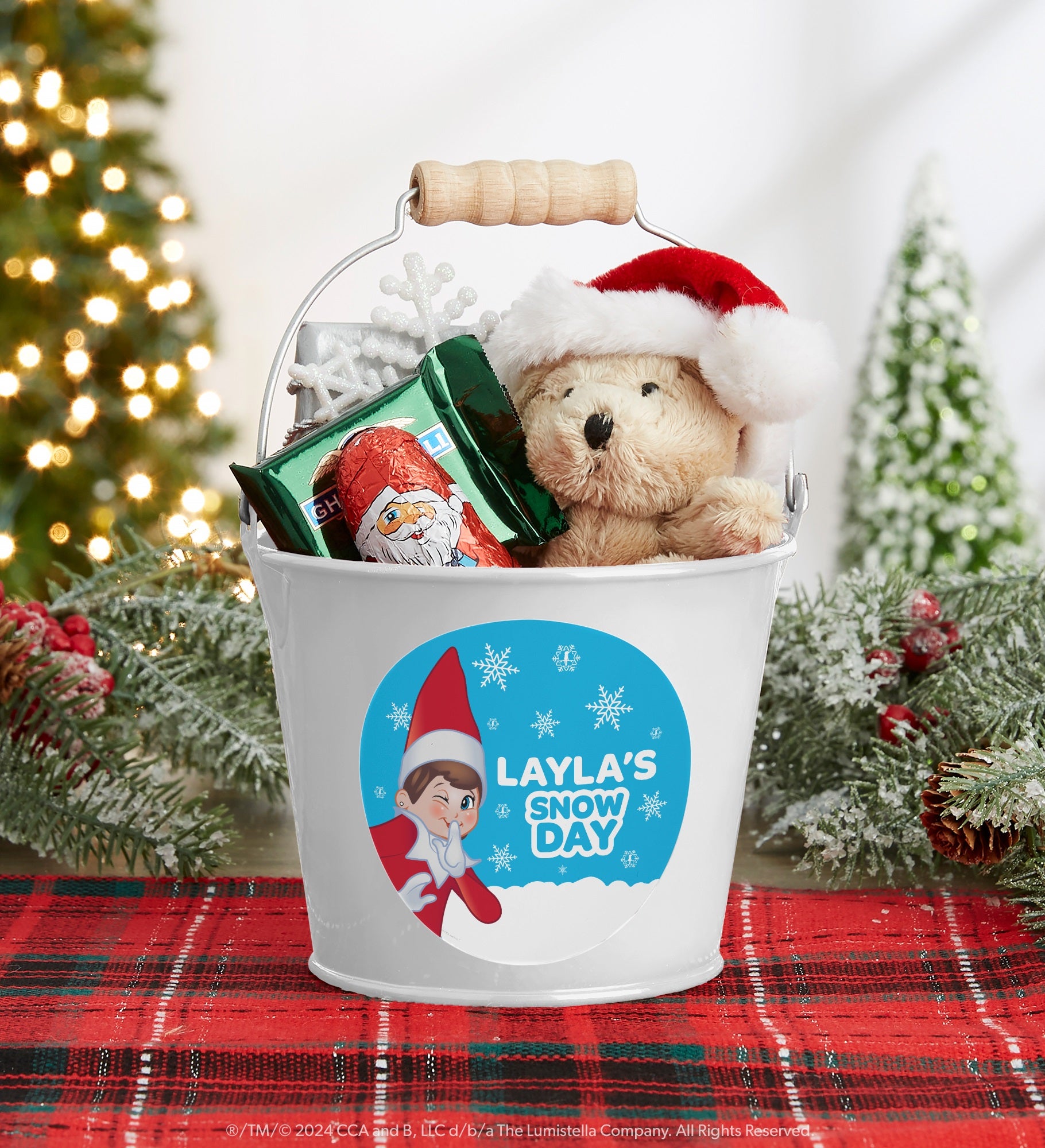 The Elf on the Shelf® Snowball Personalized Metal Buckets