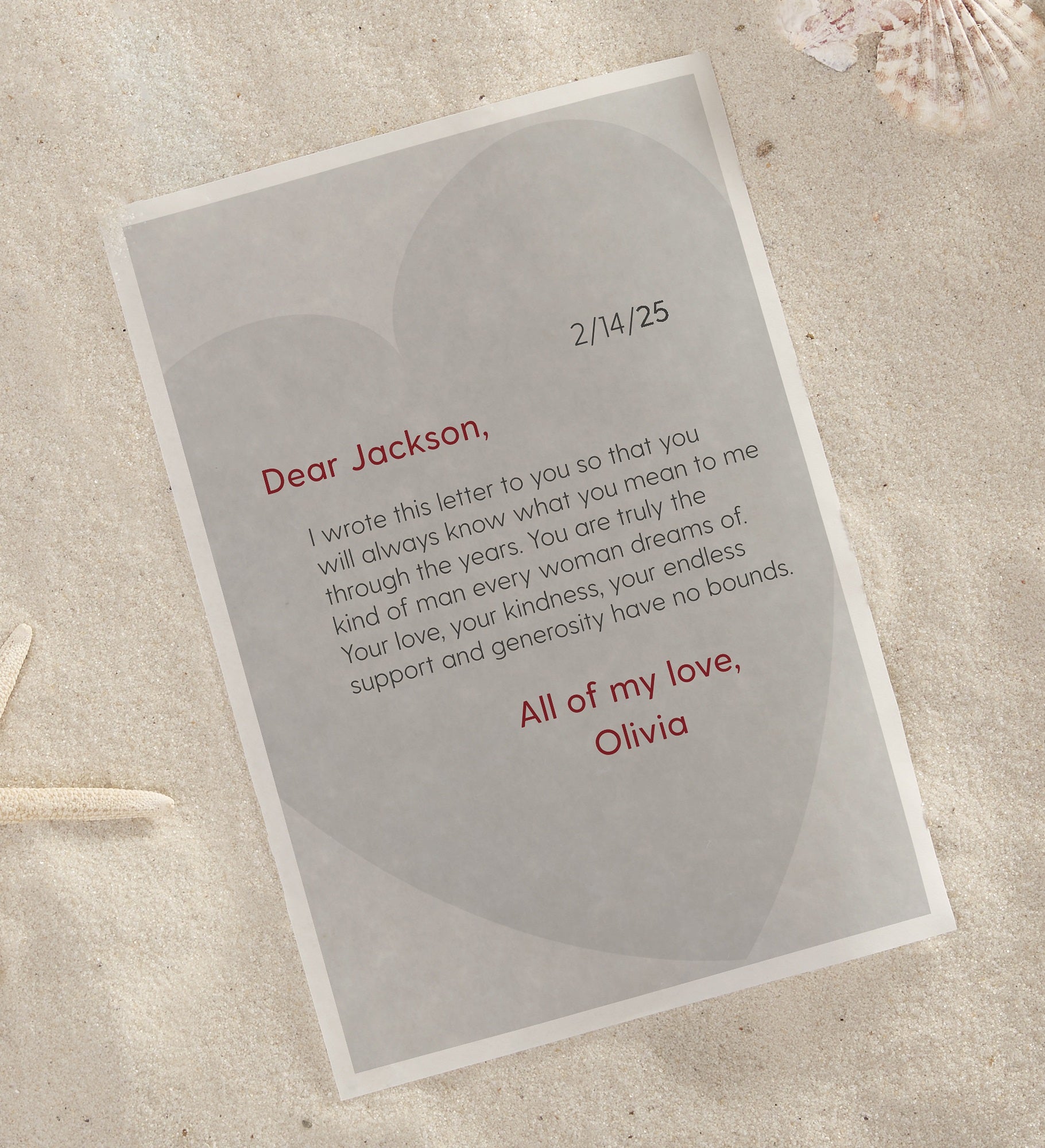 Love Is In The Air Personalized Letter In A Bottle