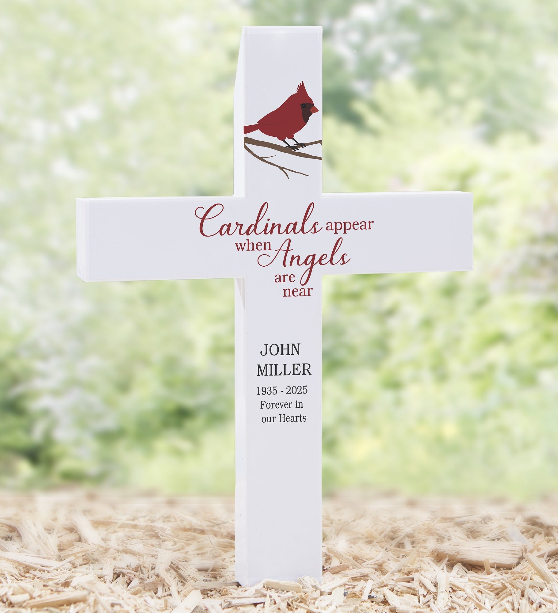 Cardinal Memorial Personalized Solar Outdoor Garden Stake