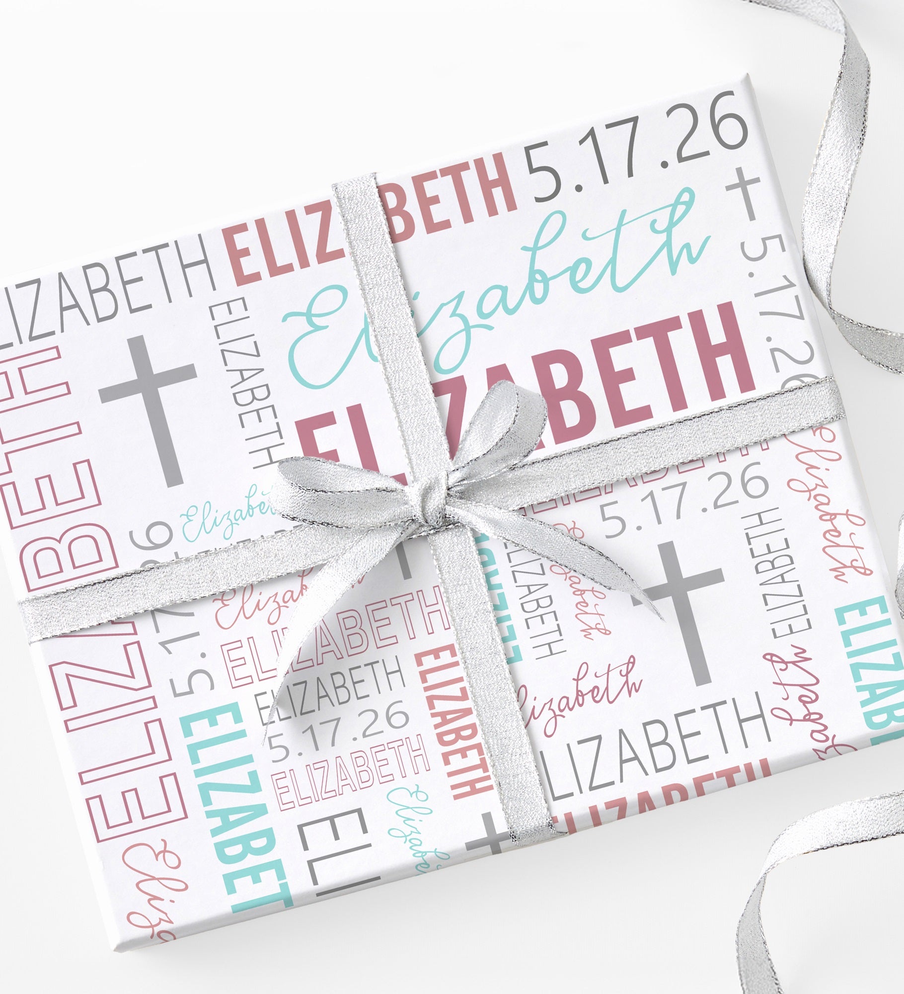 Religious Repeating Name Personalized Wrapping Paper