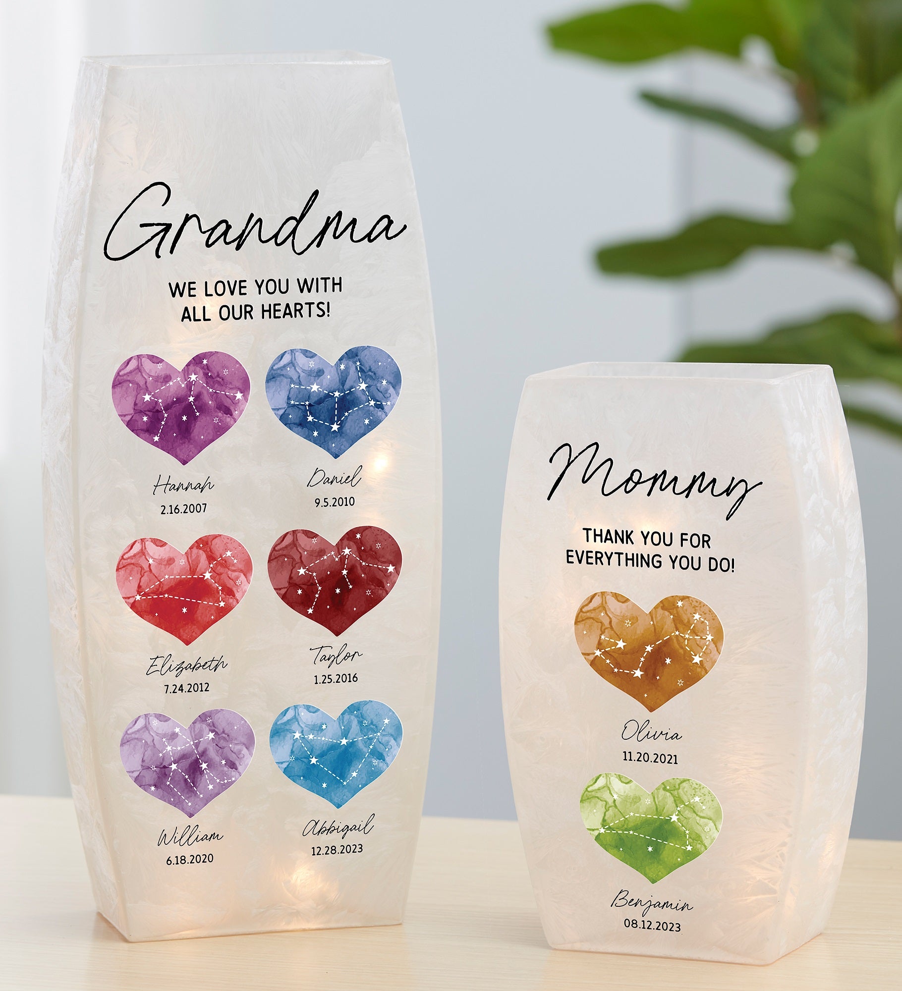 Birthstone Constellations Personalized Frosted Tabletop Light