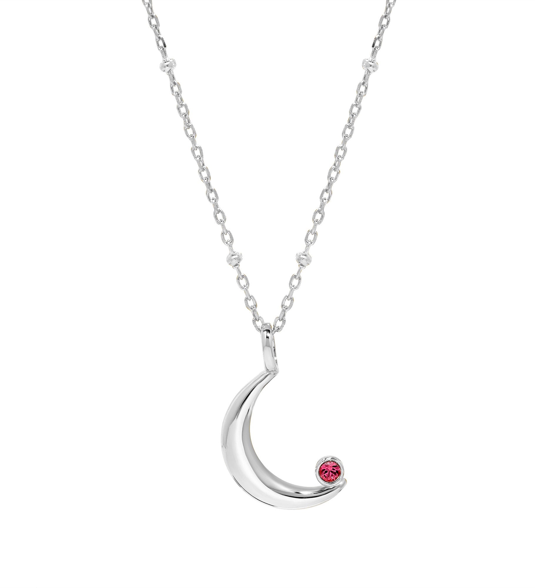 Custom Birthstone Crescent Moon Pendant