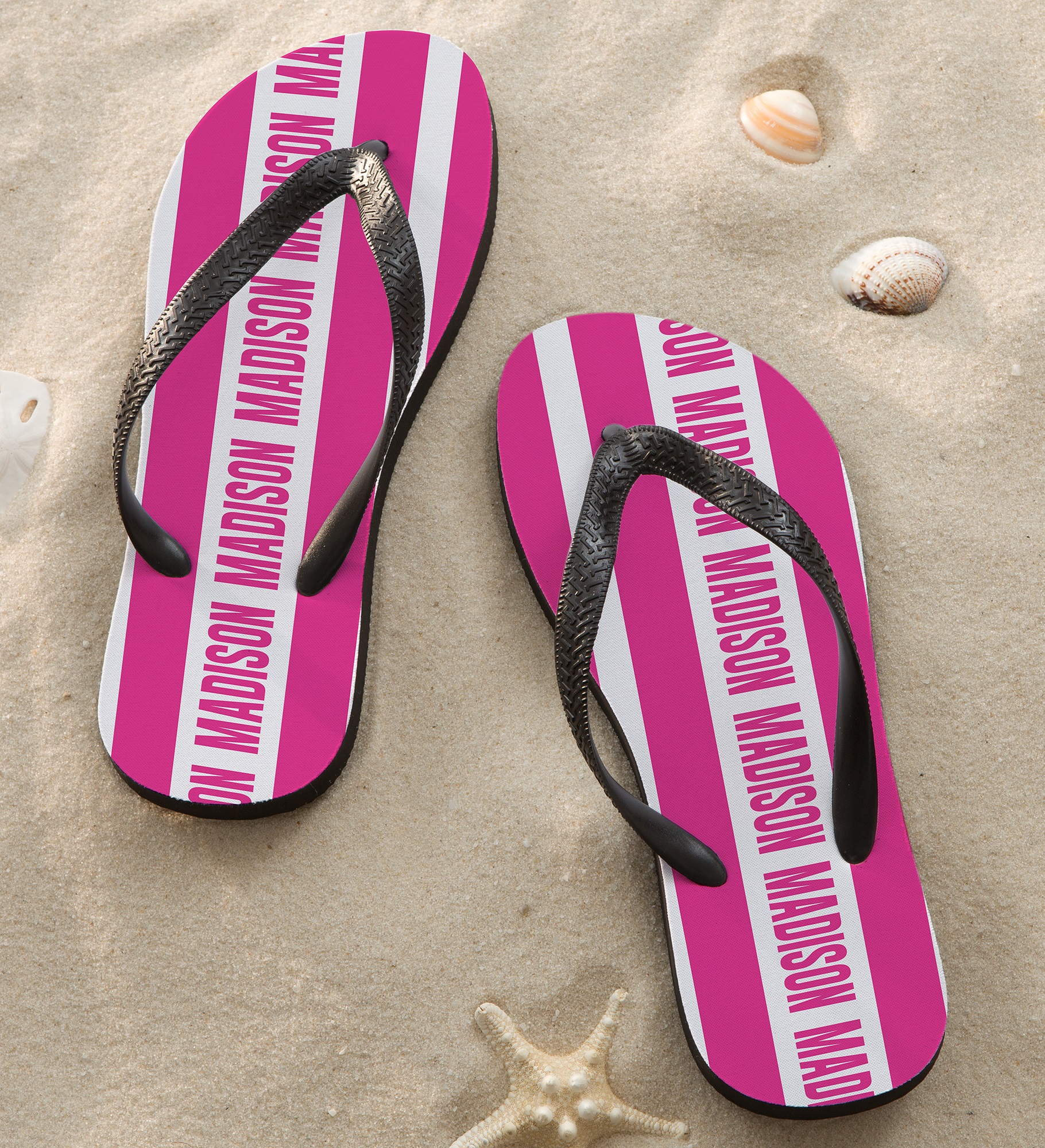 Classic Stripes Personalized Adult Flip Flops