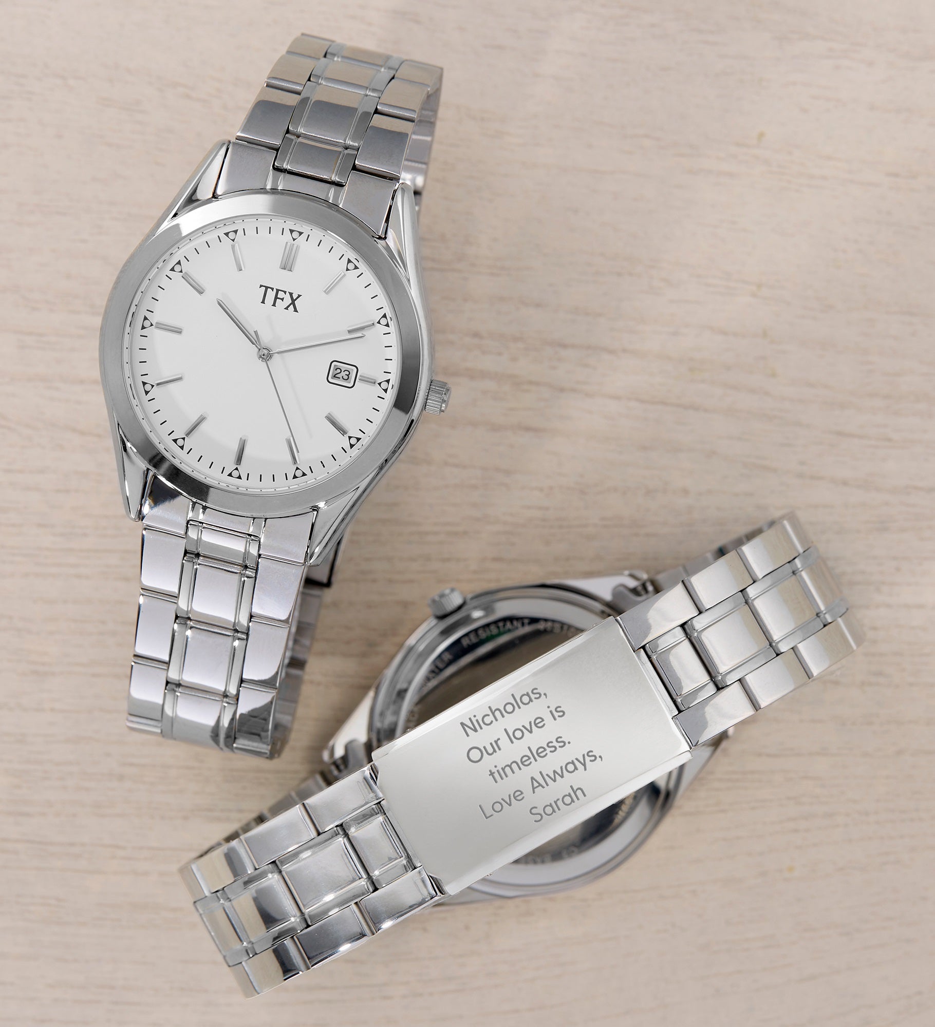 Men's TFX By Bulova Engraved Silver Watch