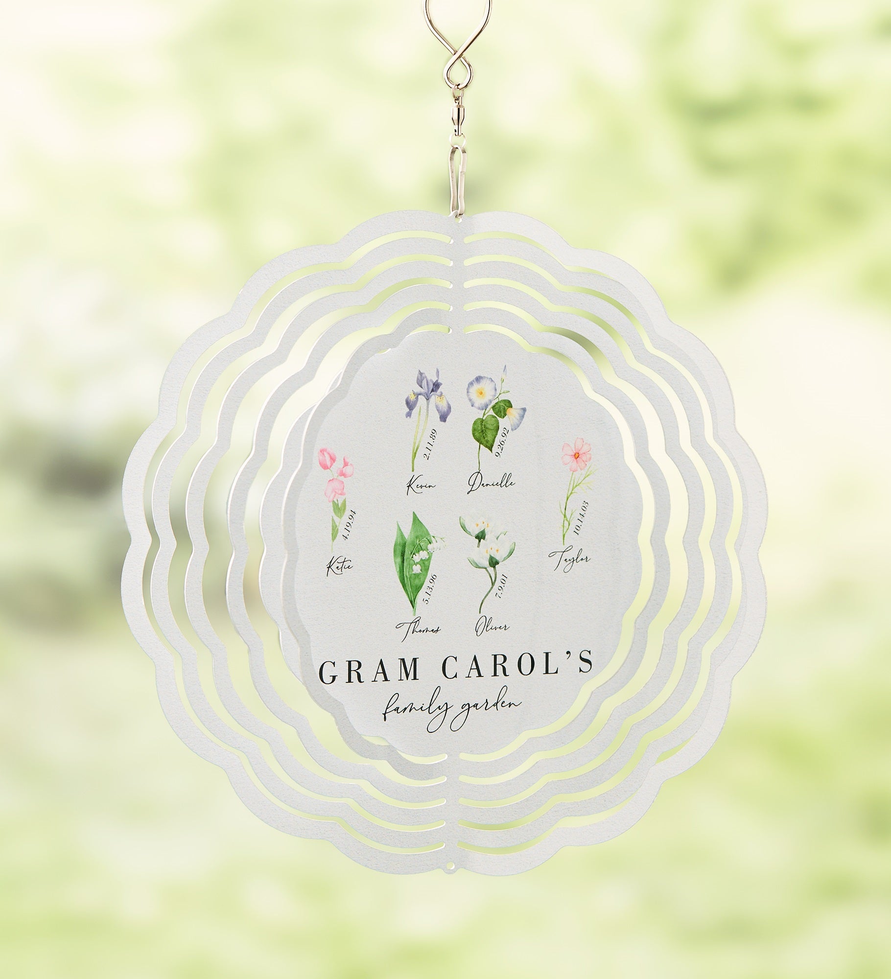 Birth Month Flower Personalized Wind Spinner 
