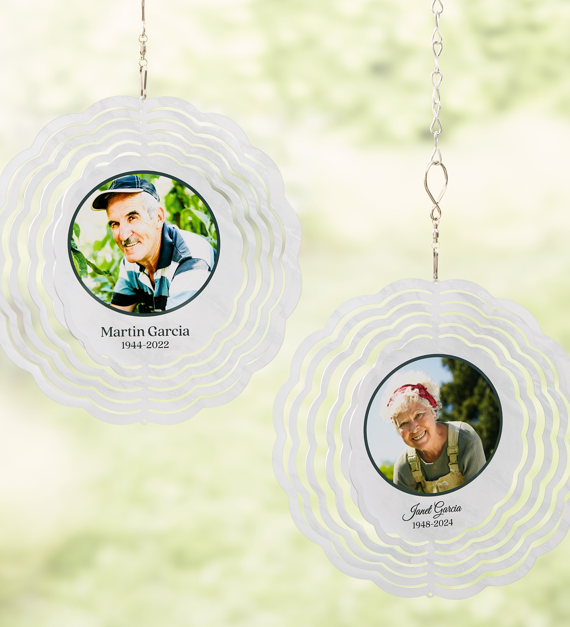 Double Photo Memorial Personalized Wind Spinner 
