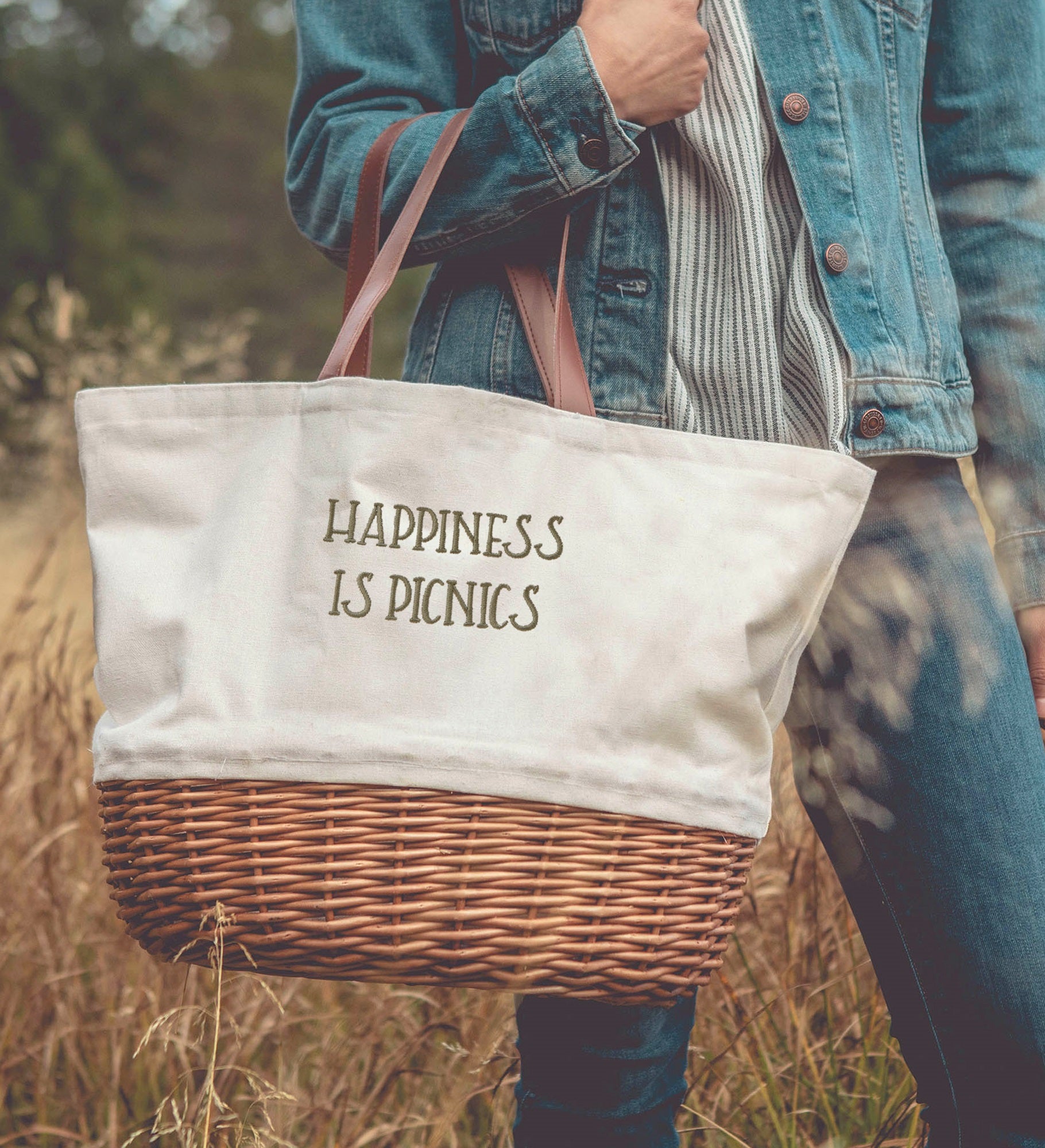 Write Your Own Embroidered Picnic Basket For Two