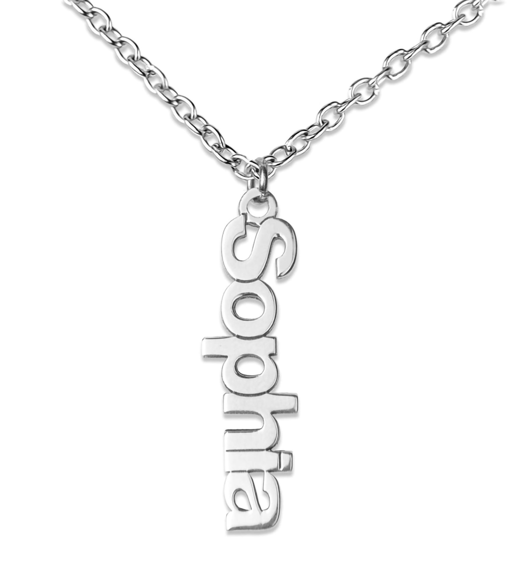 Personalized Vertical Name Charm Necklace