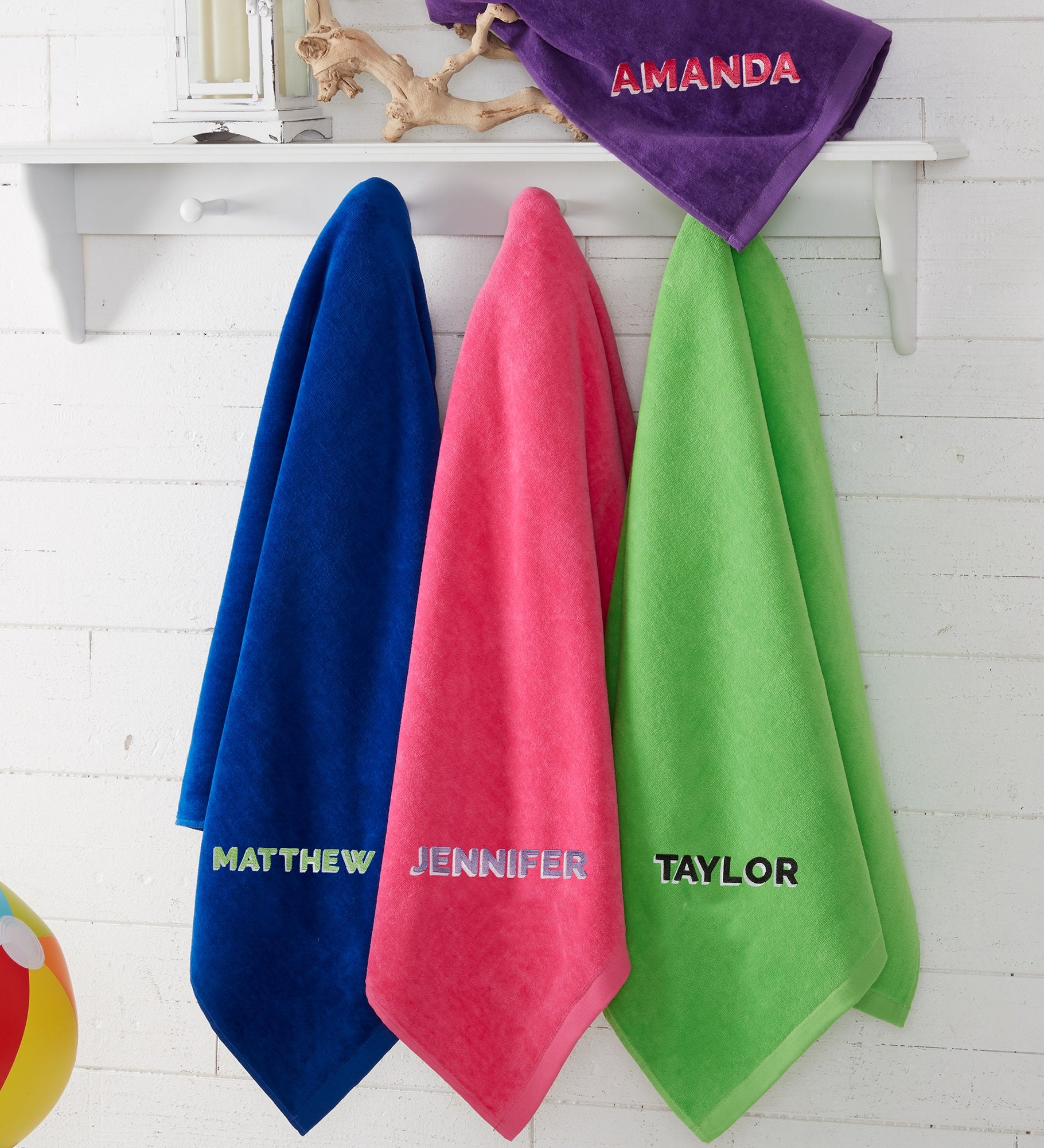 Shadow Name Embroidered Beach Towels