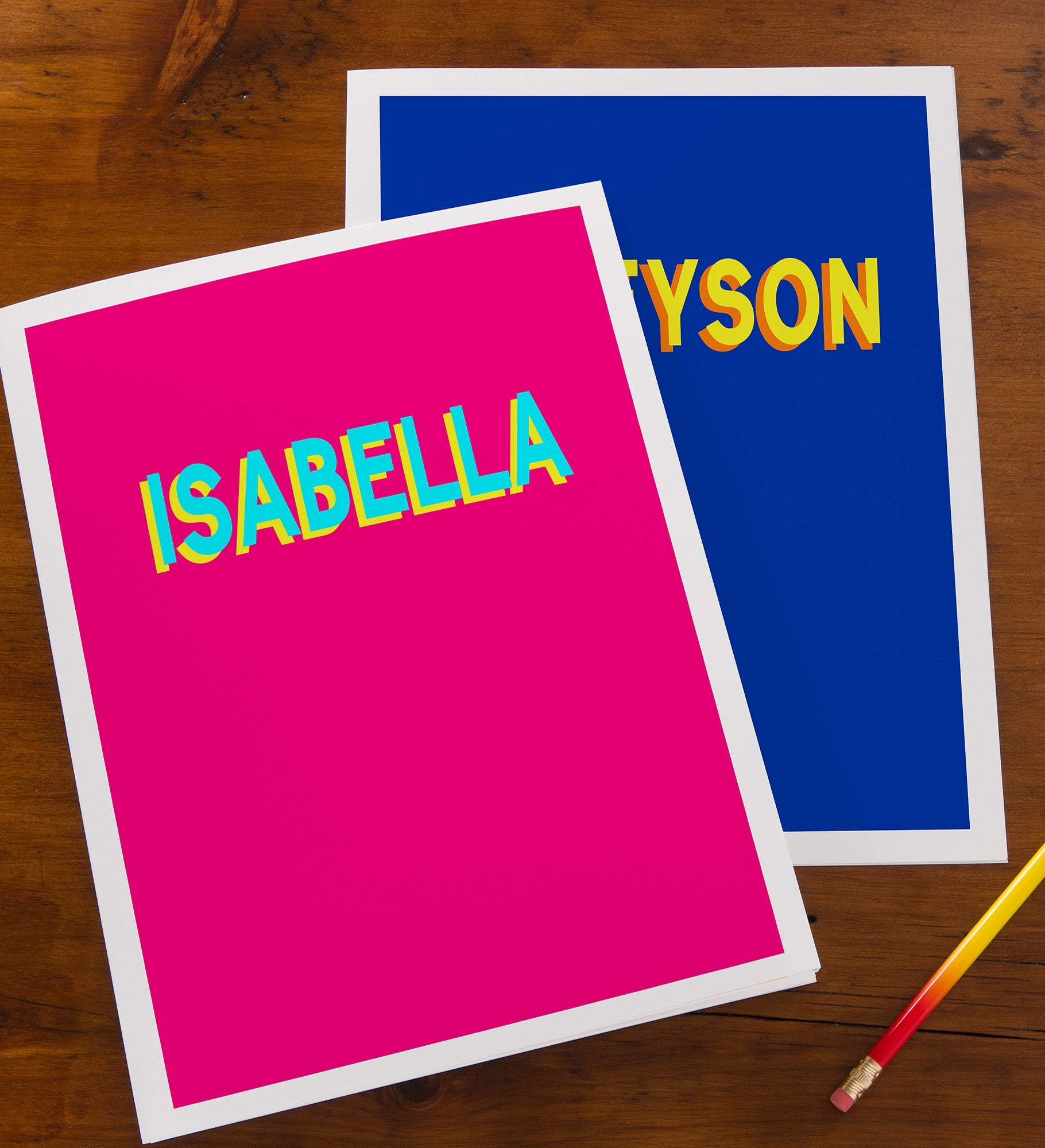 Shadow Name Personalized Folders Set of