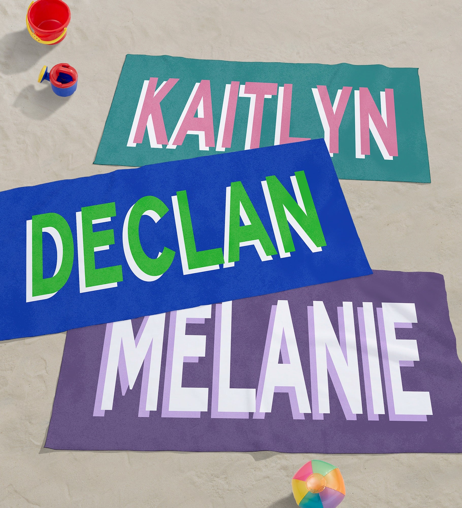 Shadow Name Personalized Beach Towel