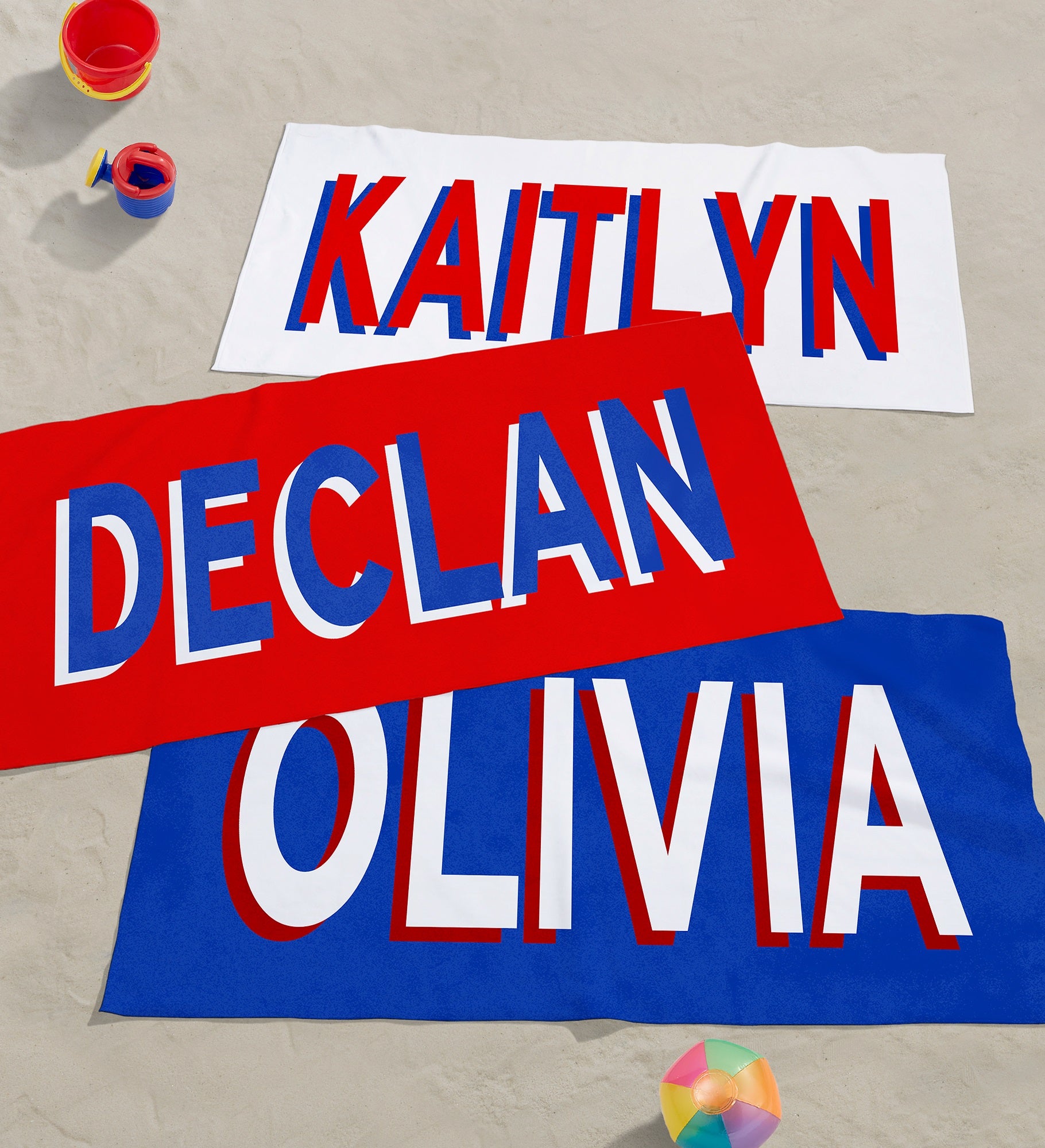 Shadow Name Personalized Beach Towel