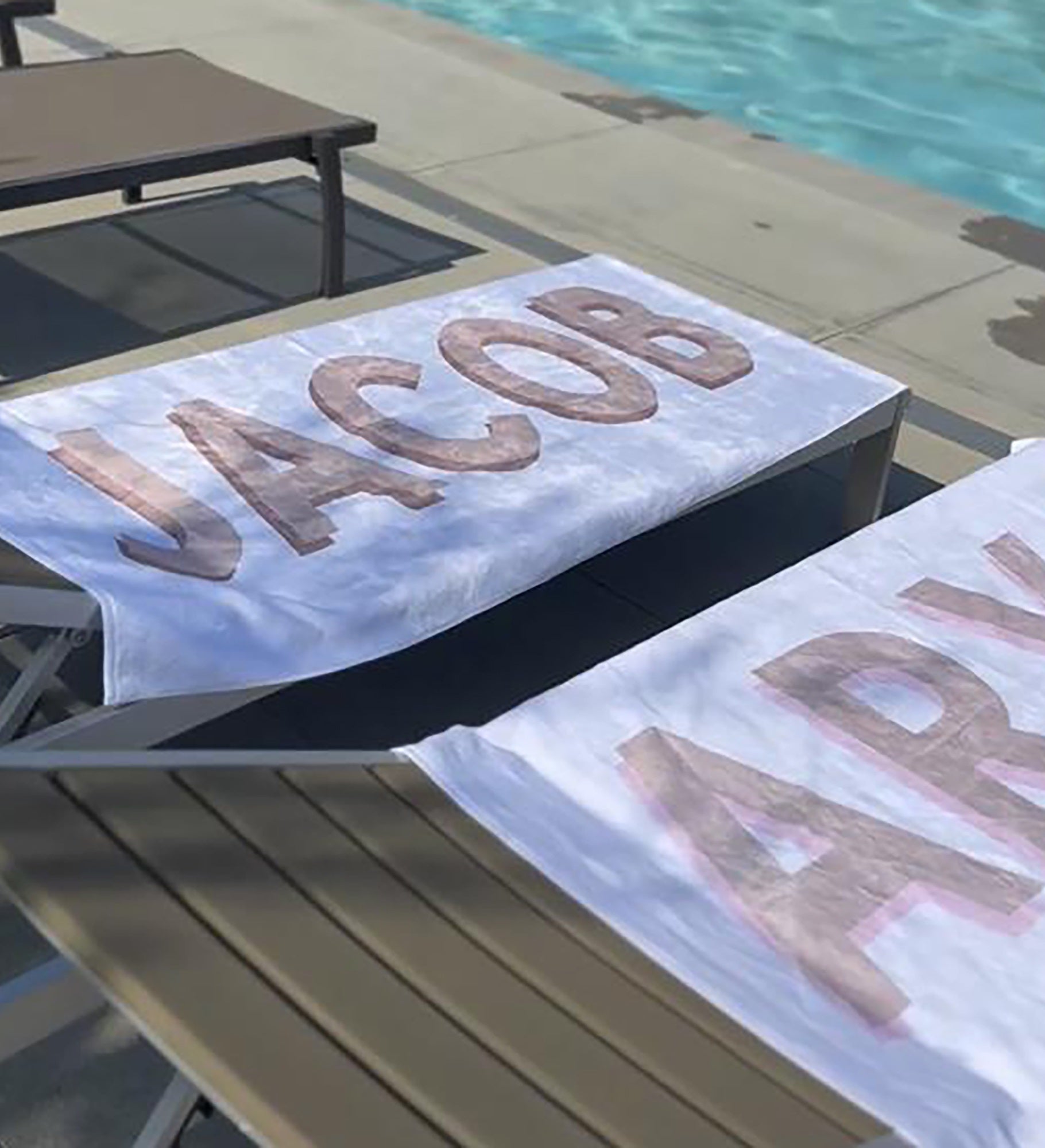 Shadow Name Personalized Beach Towel