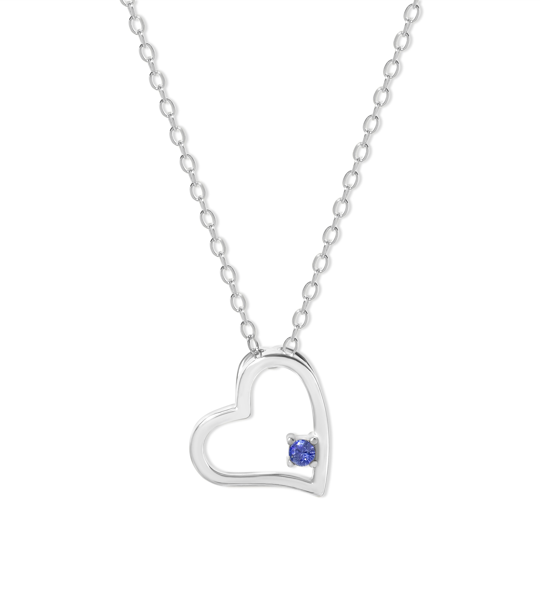 Custom Heart Birthstone Necklace