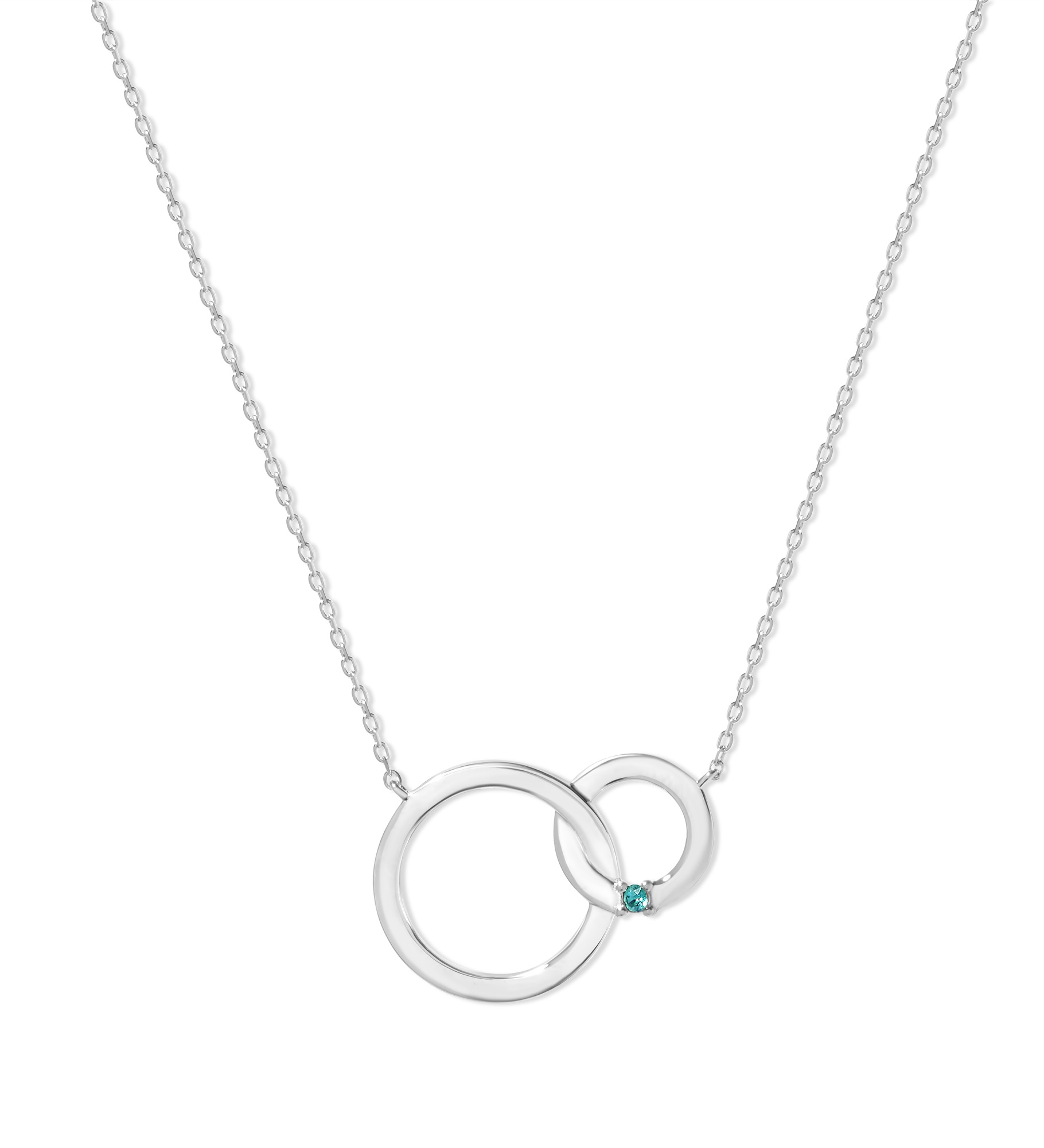Custom Interlocking Circle Birthstone Necklace