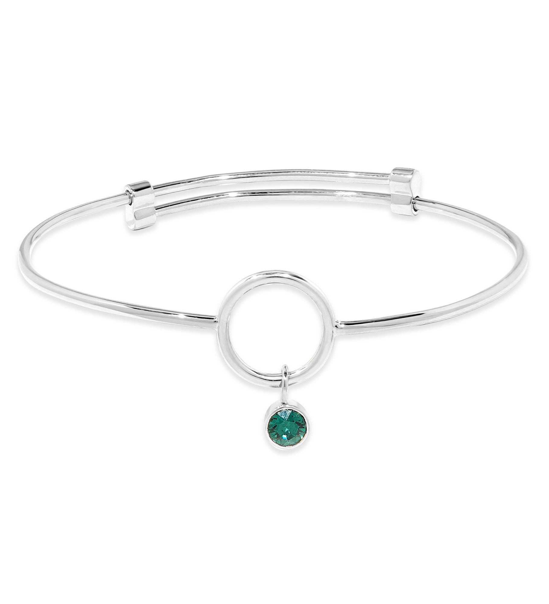 Custom Birthstone Charm Bangle Bracelet