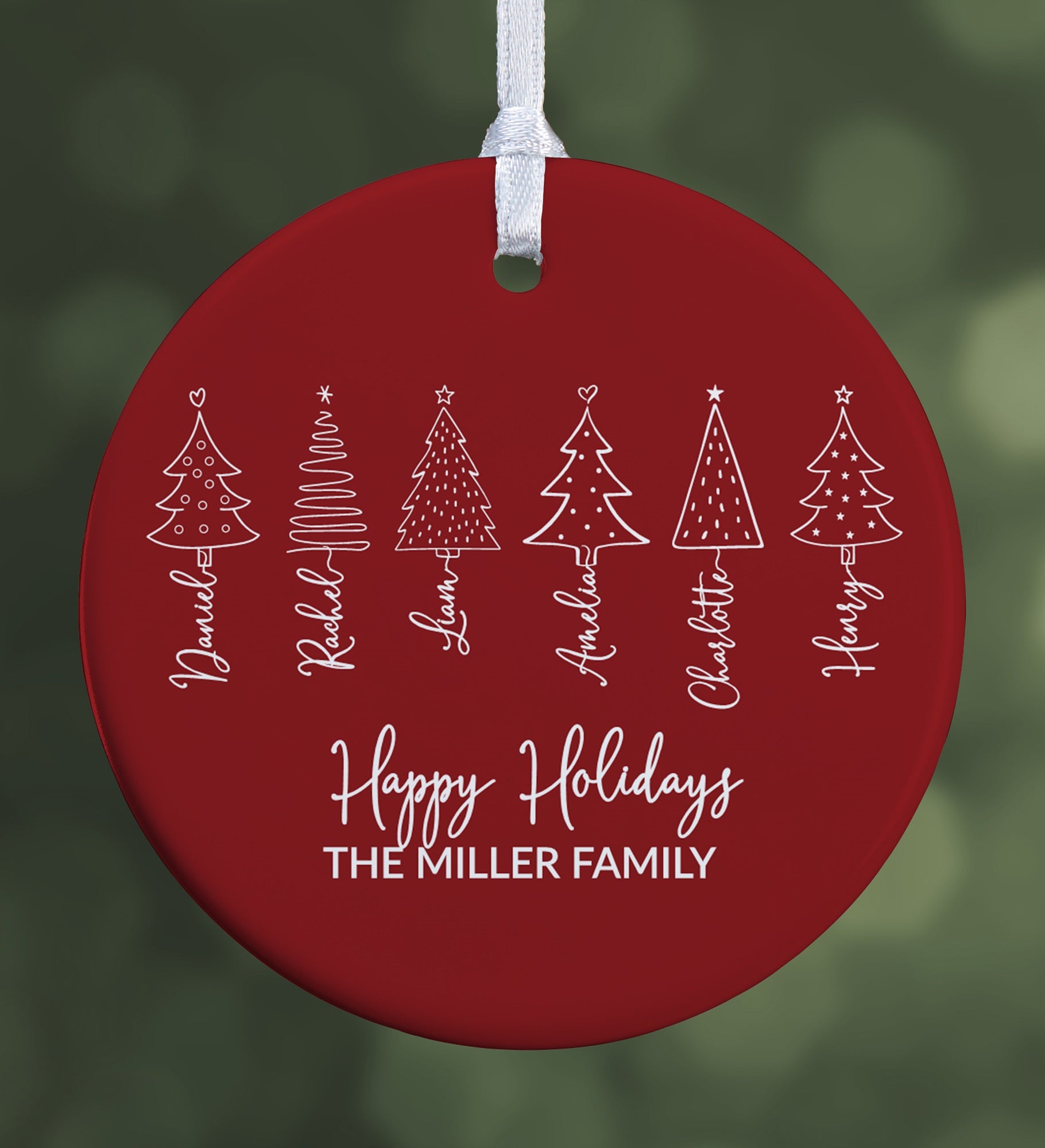 Scripted Christmas Tree Personalized Ornament