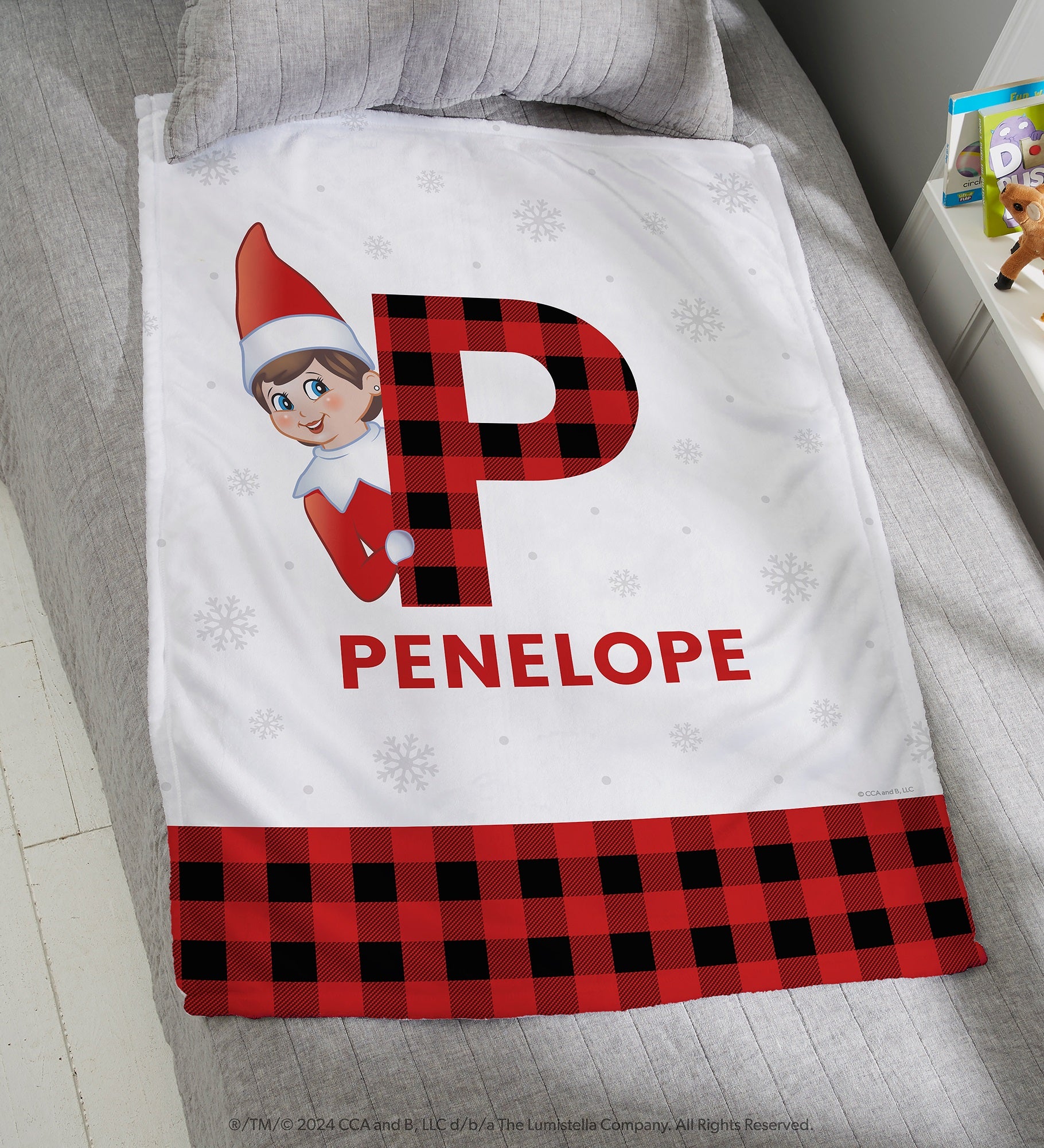 The Elf on the Shelf® Plaid Personalized Blanket