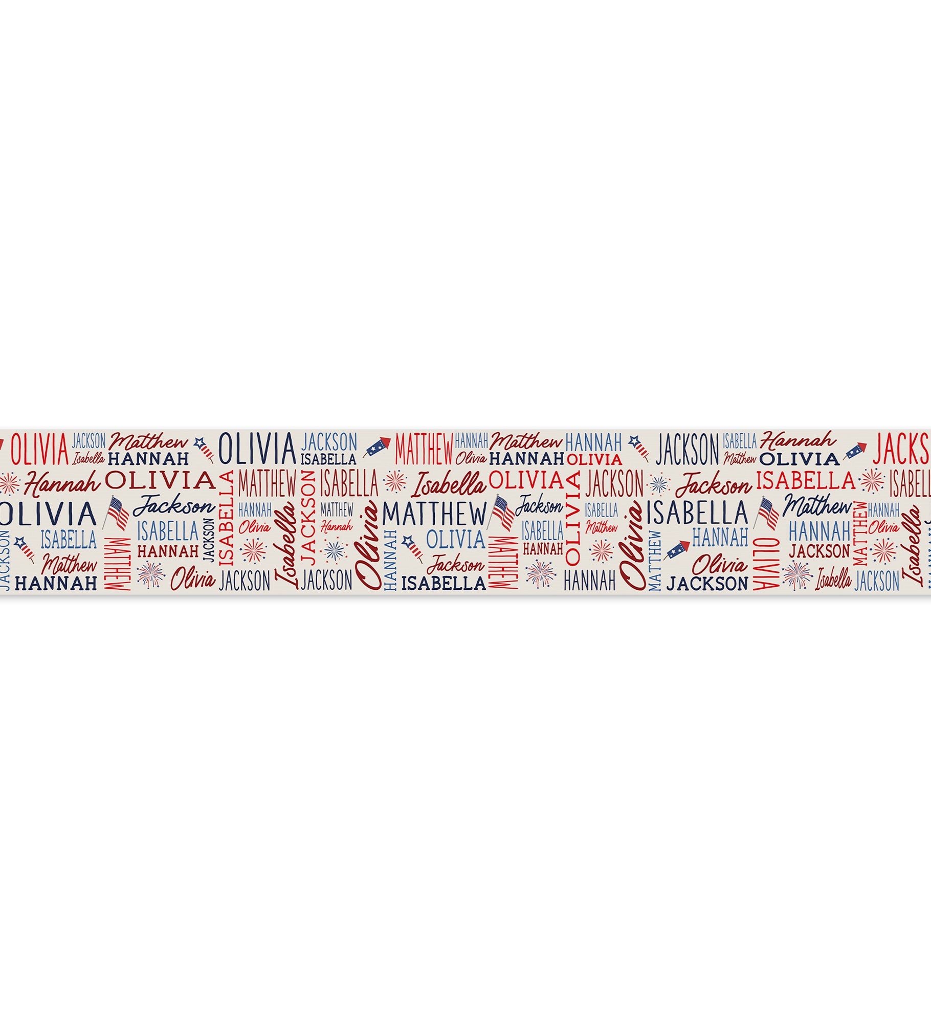 Patriotic Repeating Name Personalized Table Runner