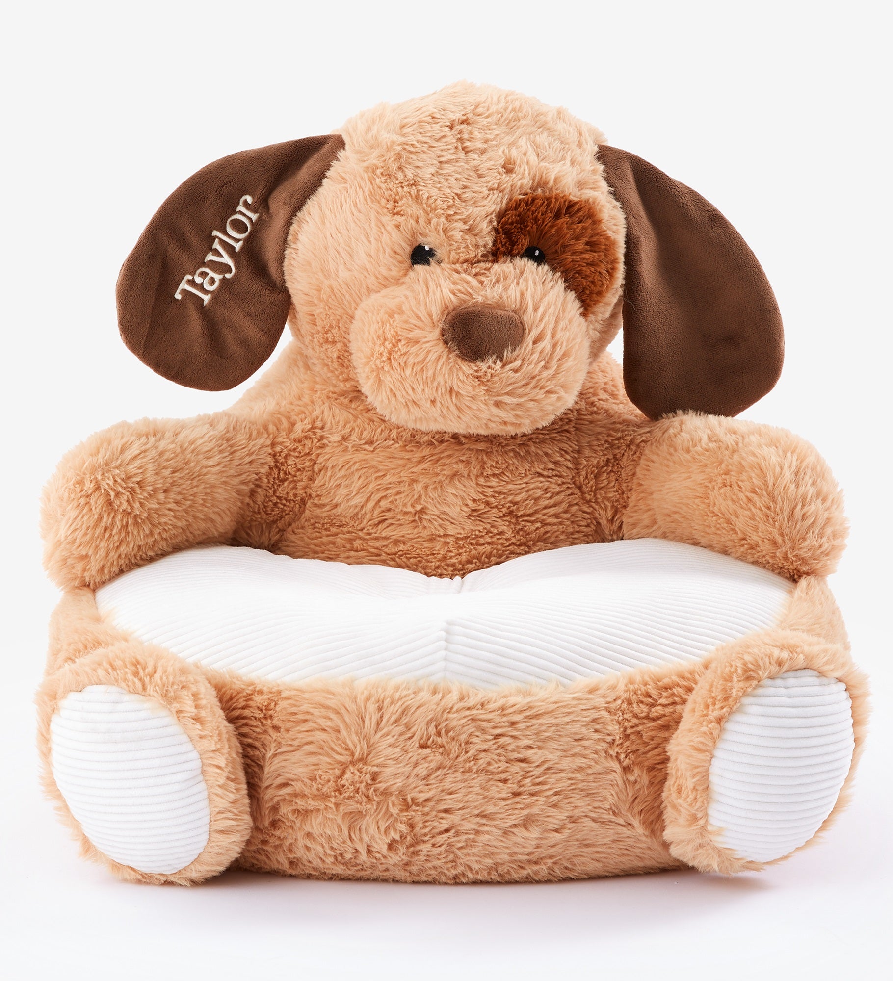 Embroidered Kids Plush Puppy Chair