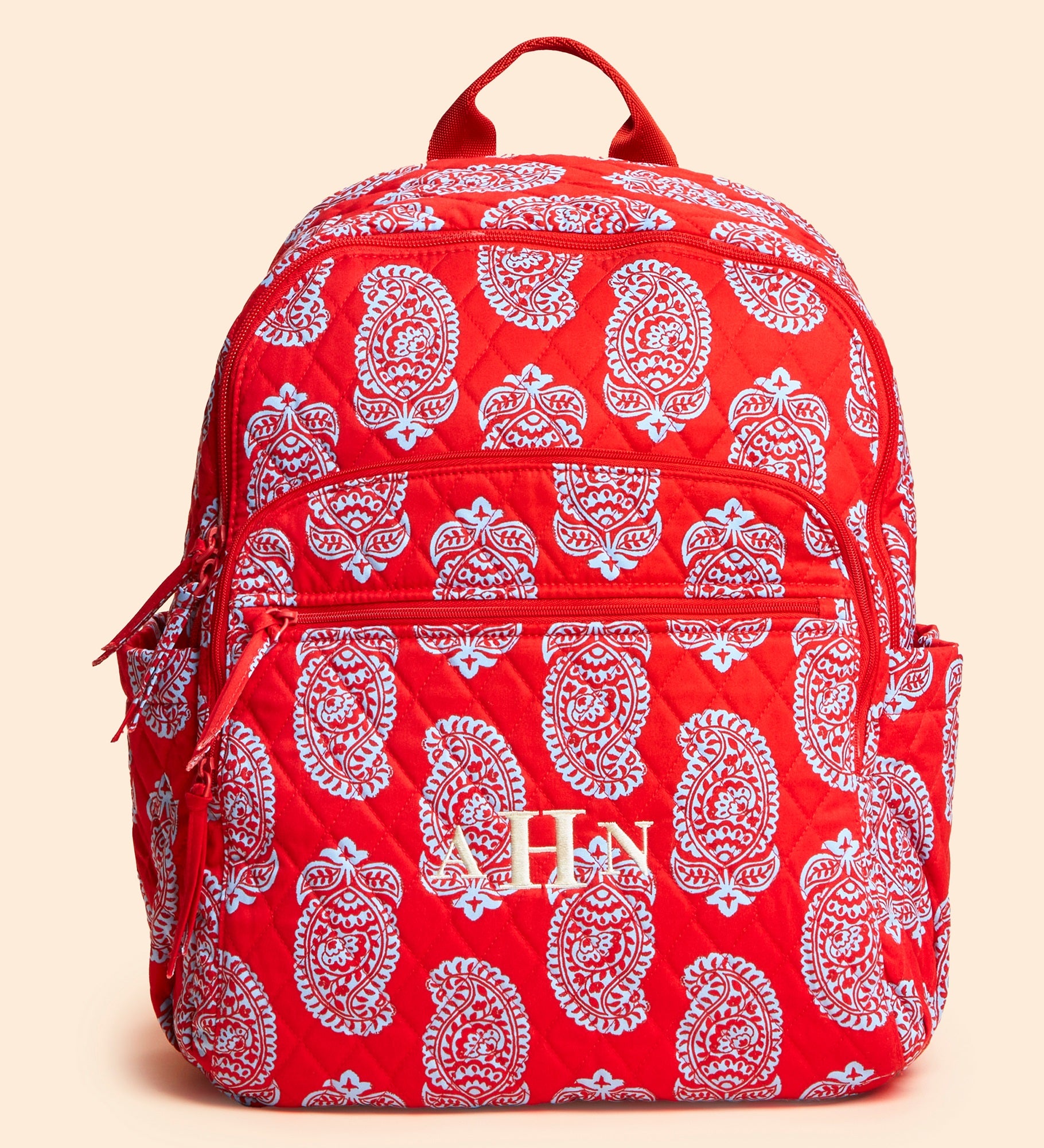 Vera Bradley Embroidered Iconic Paisley Bancroft Backpack-Goji Berry