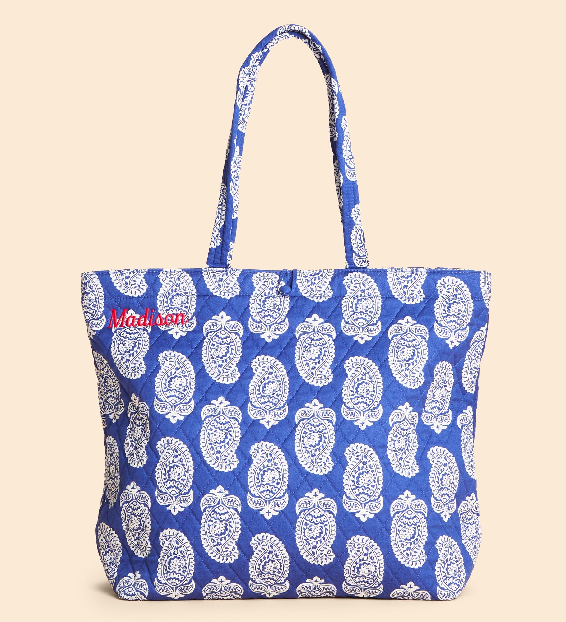 Vera Bradley Embroidered Iconic Paisley Original Tote Deep Ultramarine