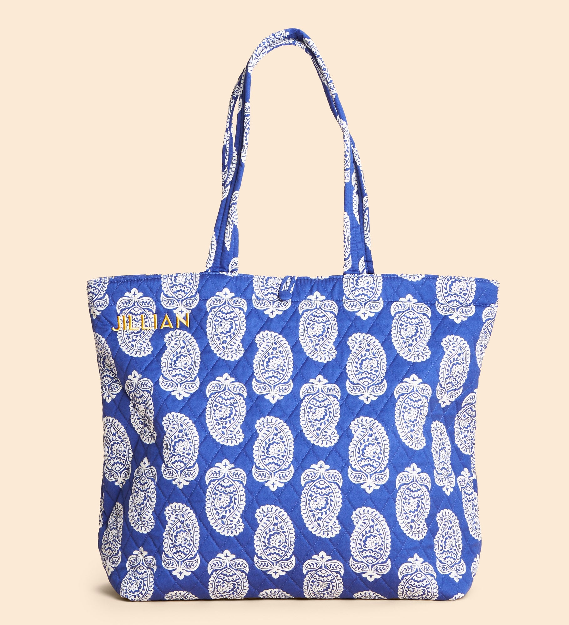 Vera Bradley Embroidered Iconic Paisley Original Tote Deep Ultramarine