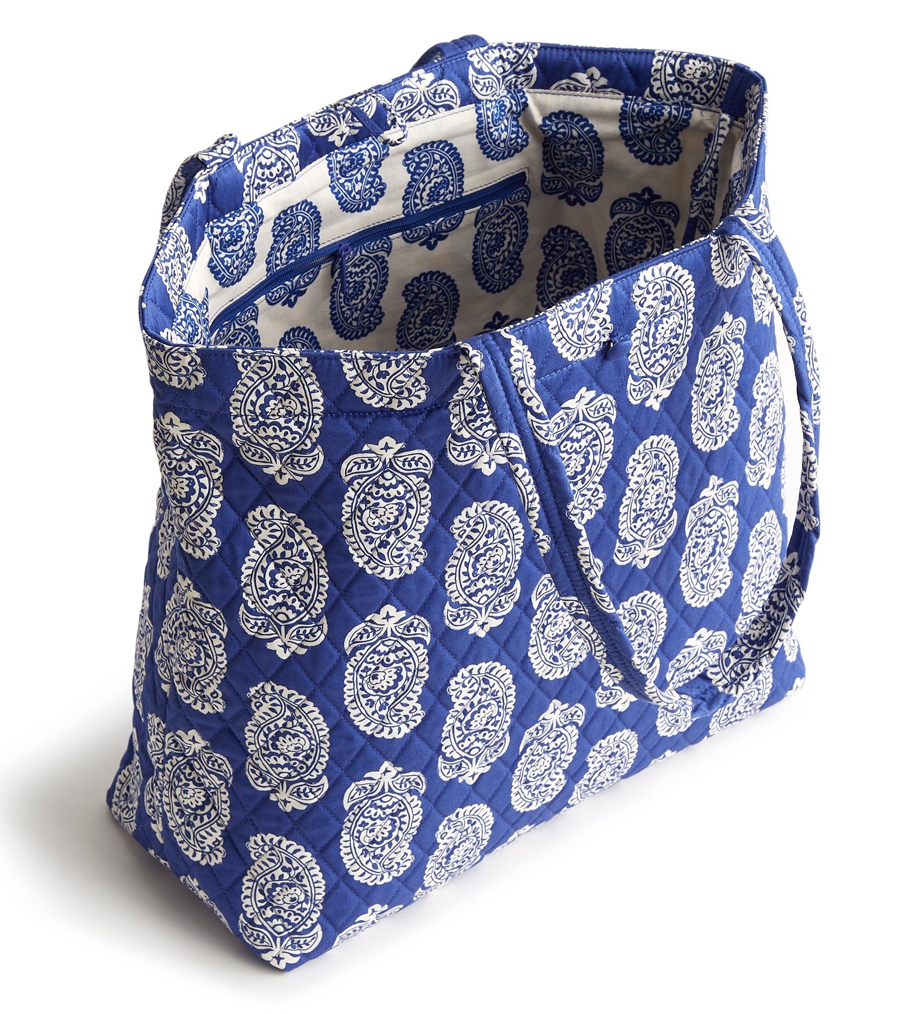 Vera Bradley Embroidered Iconic Paisley Original Tote Deep Ultramarine