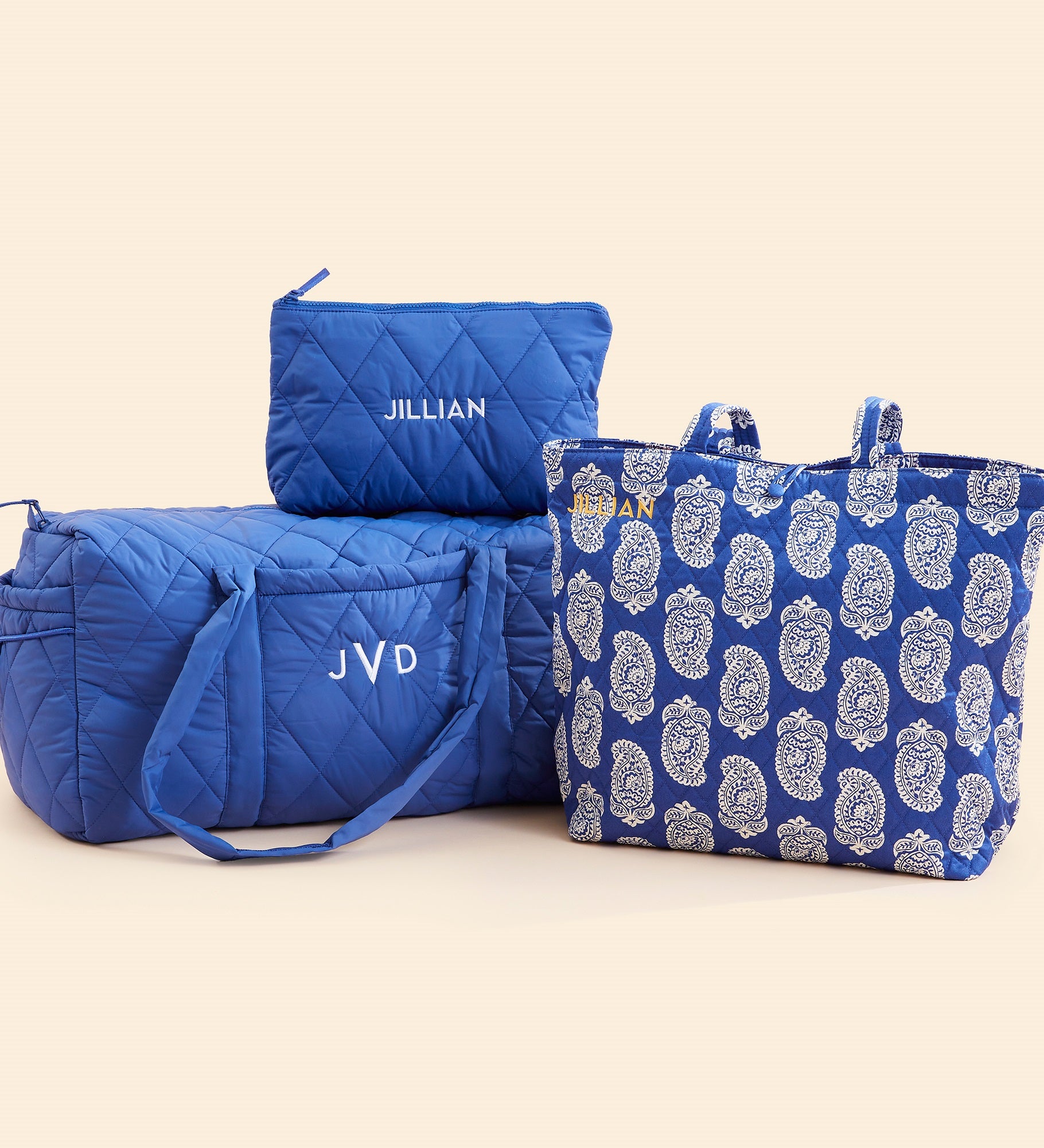 Vera Bradley Embroidered Iconic Paisley Original Tote Deep Ultramarine